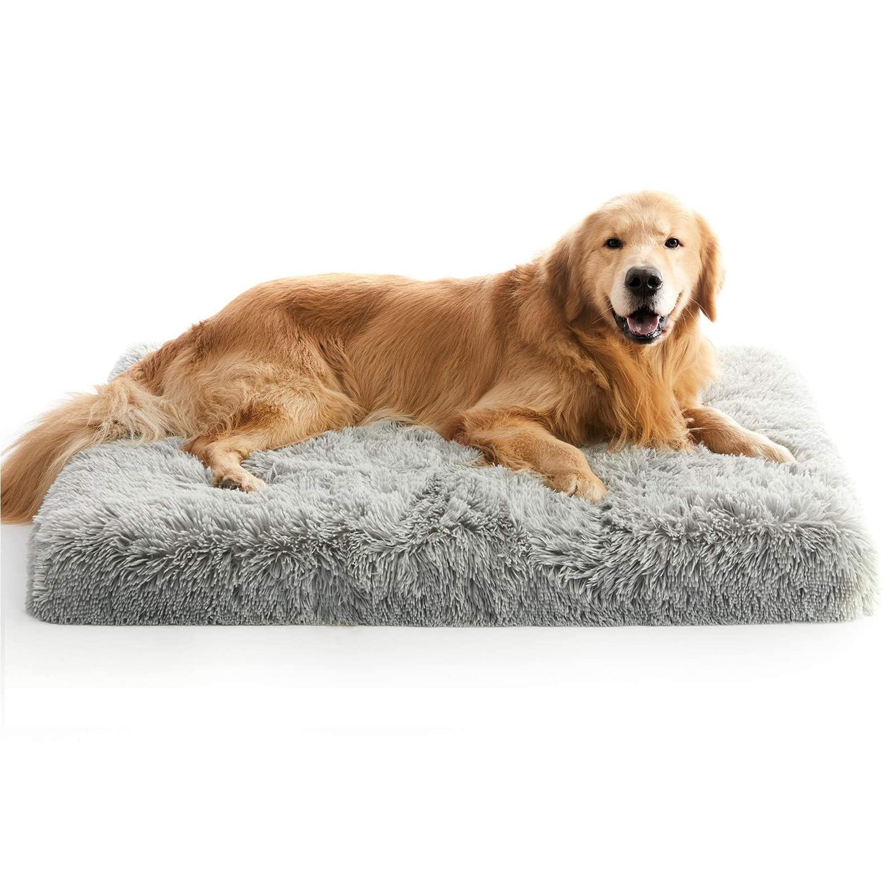MIHIKK Large Dog Bed, Orthopedic Egg Crate Foam Dog Bed with Removable Washable Cover, Waterproof Dog Mattress Nonskid Bottom, C