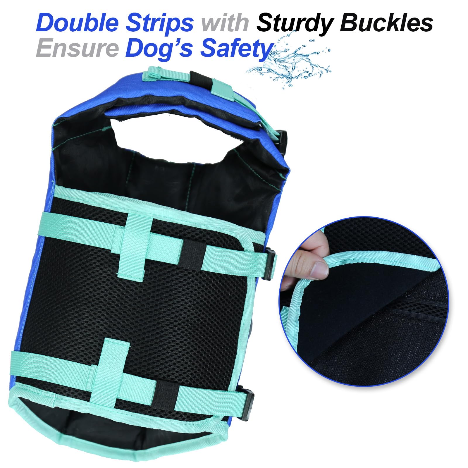 Vivaglory Dog Life Jacket With Removable Front Float, Life Vest With Reflective Trims & Extra Padding For Swimming & Boating, Da
