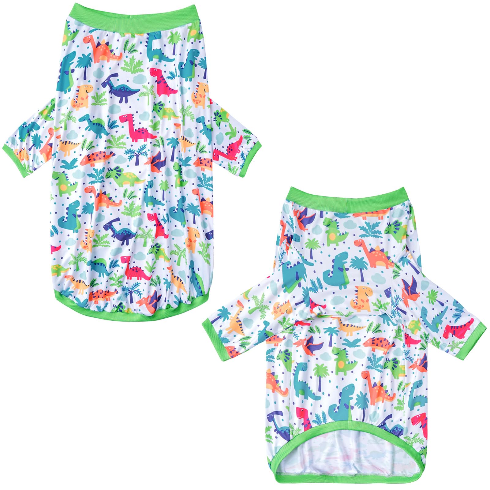 Dogs T Shirt Colorful Dinosaur Prints Dogs Green Shirt Soft Stretchy Summer Clothes for Large Dog Boys Girls Shirt 3X Large Gree