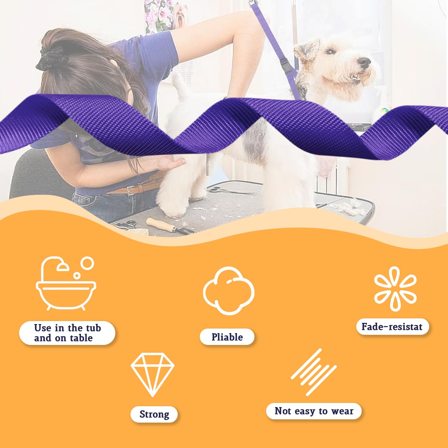 Pet Dog Grooming Loops,2 Pack Adjustable Nylon Restraint Noose Loop, Dog Grooming Arm Accessories Fixed Dog Bathing Safety Tether Straps For Pet Grooming Table Bathtub (Style 3)