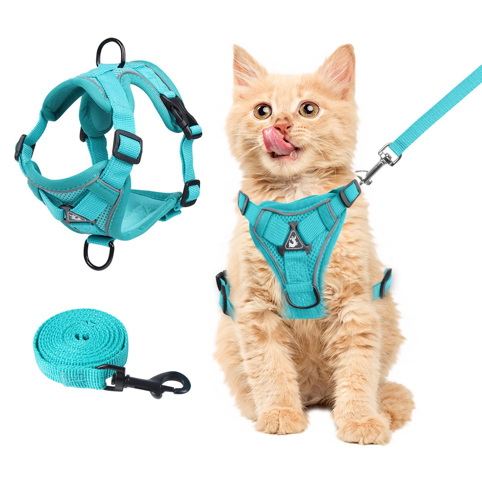 Wanheart Summer Cat Chest Harness And Leash, Anti-Escape Adjustable Soft Mesh Cat Leash And Chest Harness Set For All Types Of C