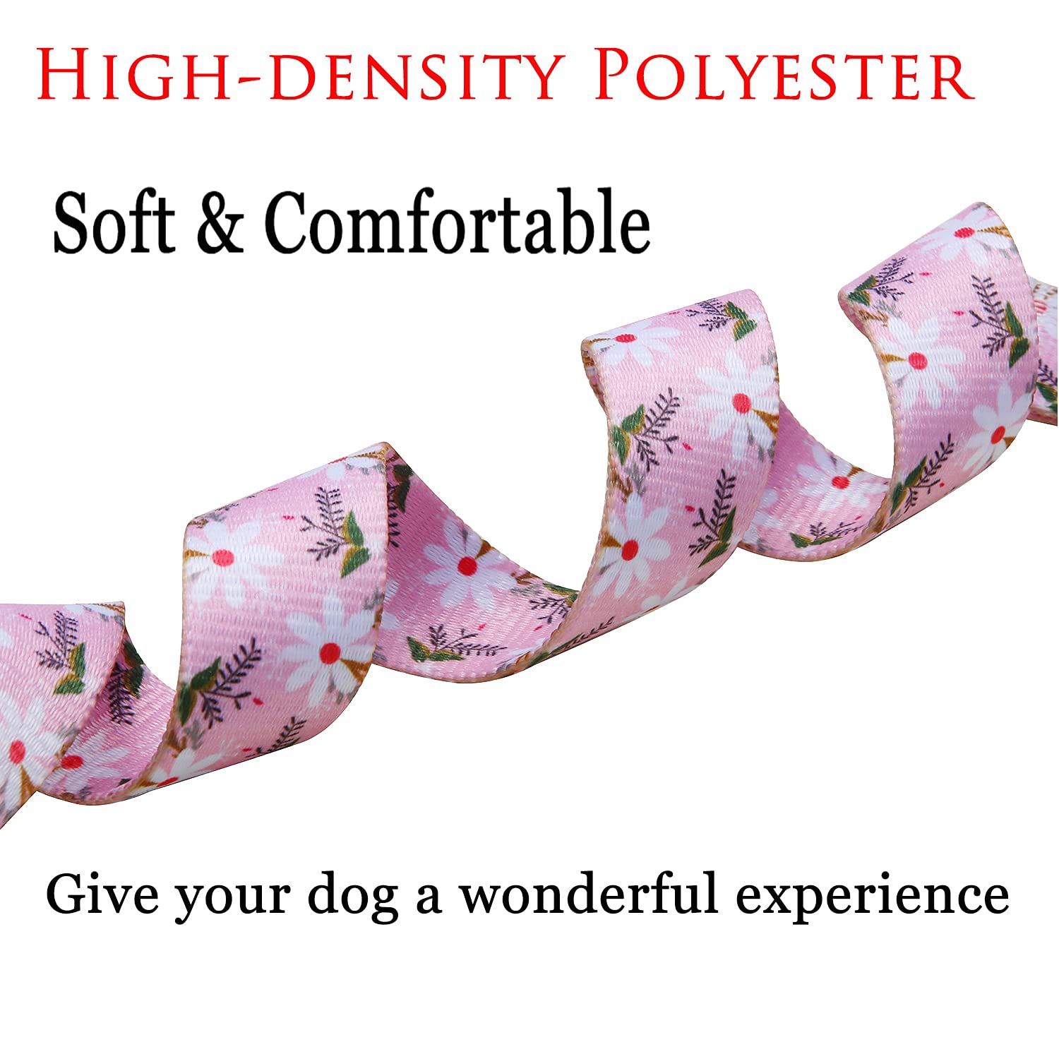 Mihqy Dog Collar With Bohemia Floral Tribal Geometric Patterns - Soft Ethnic Style Collar Adjustable For Small Medium Large Dogs (White Flower,L)