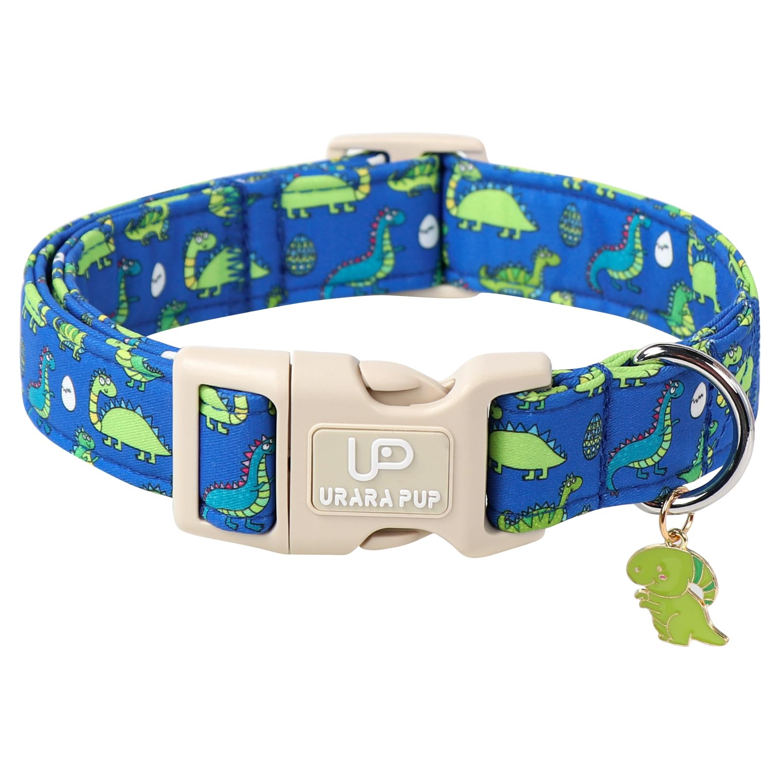 Up Urara Pup Summer Dog Collar-Dinosaur Dog Collars With Dino Eggs-Blue Summer Pet Dollar-Soft, Adjustable & Stylish For Small/M