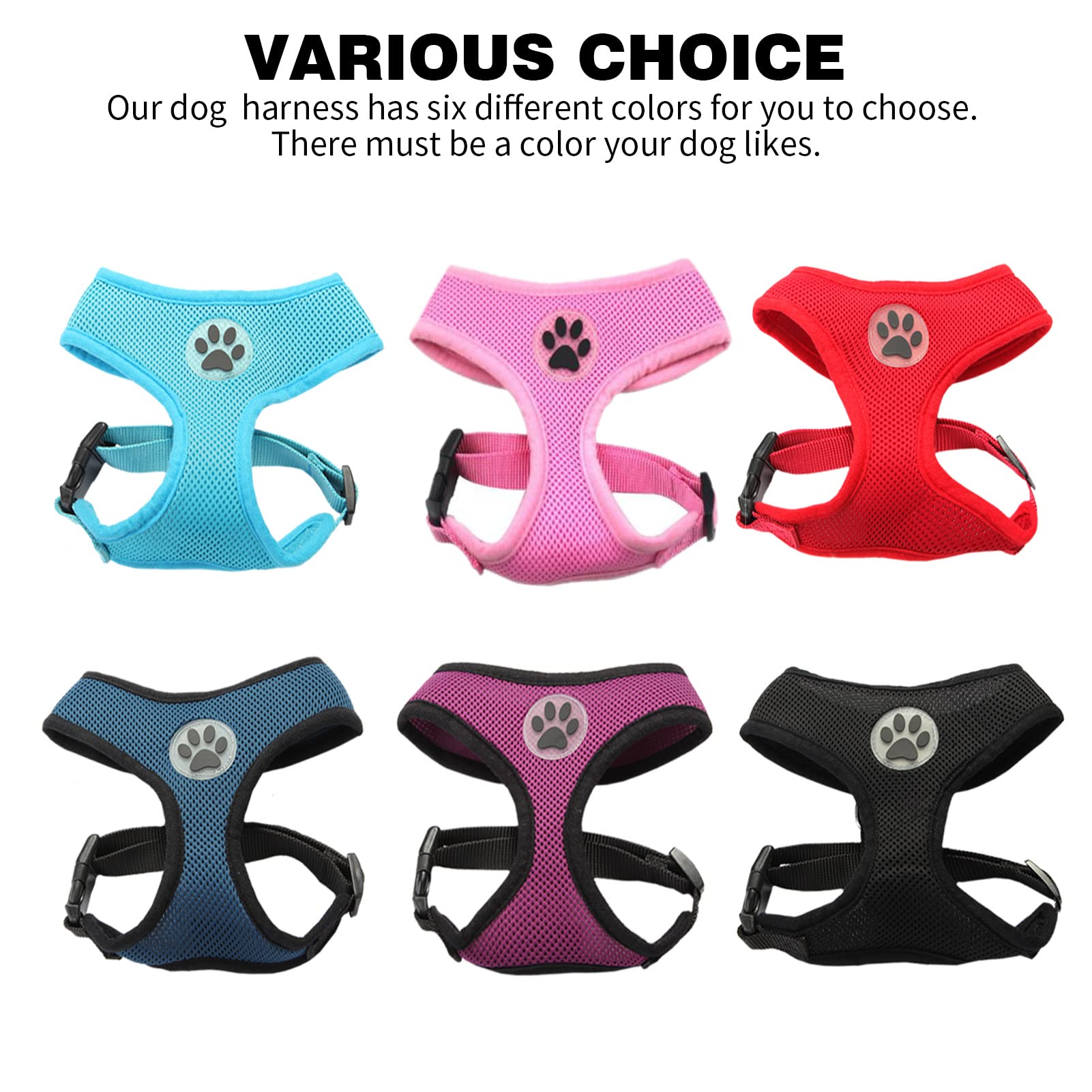 Bingpet No Pull Dog Harness For Small Medium Dogs,All Weather Mesh Step In Vest Harness For Small Dogs,Breathable Mesh Puppy Cat Harnesses,Step-In Air Dog Harness For For Small Dogs,Purple,Medium