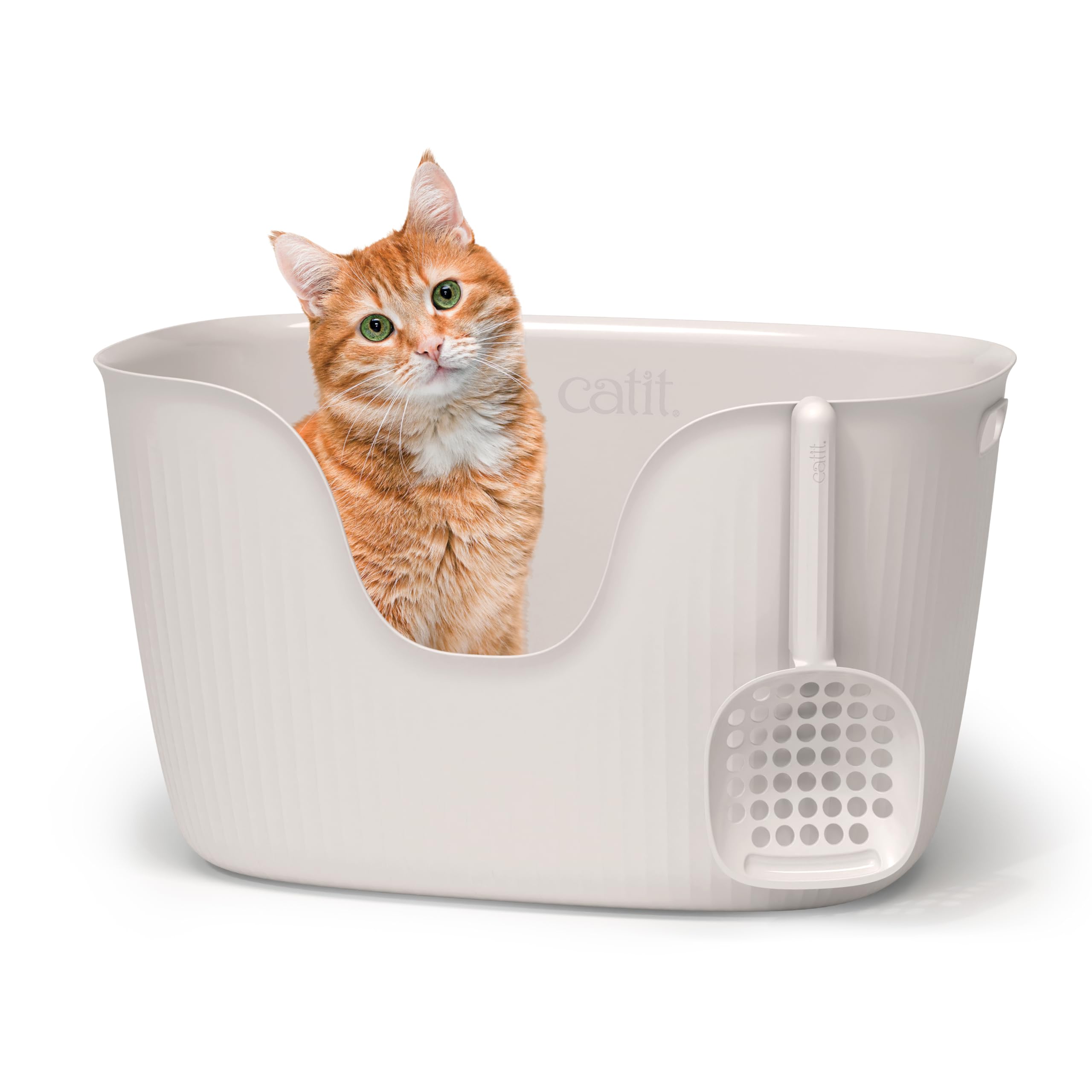 Catit Loo Litter Box, White, with Scoop