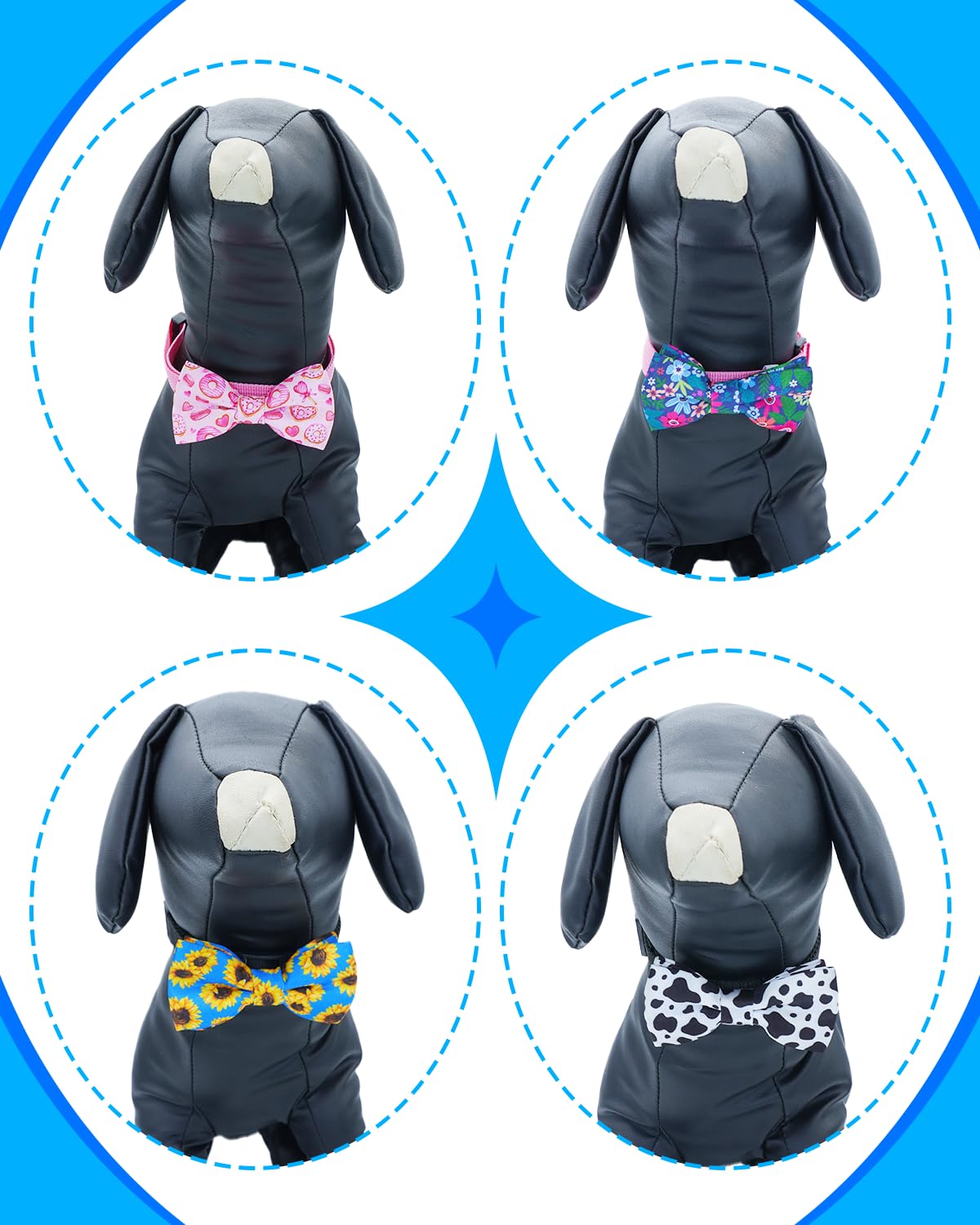 Pet Show 10 Pack Small Dog Bow Ties Sliding Collar Attachments Puppy Cats Daily Bowties For Medium Dogs Multiple Styles Cute Sum