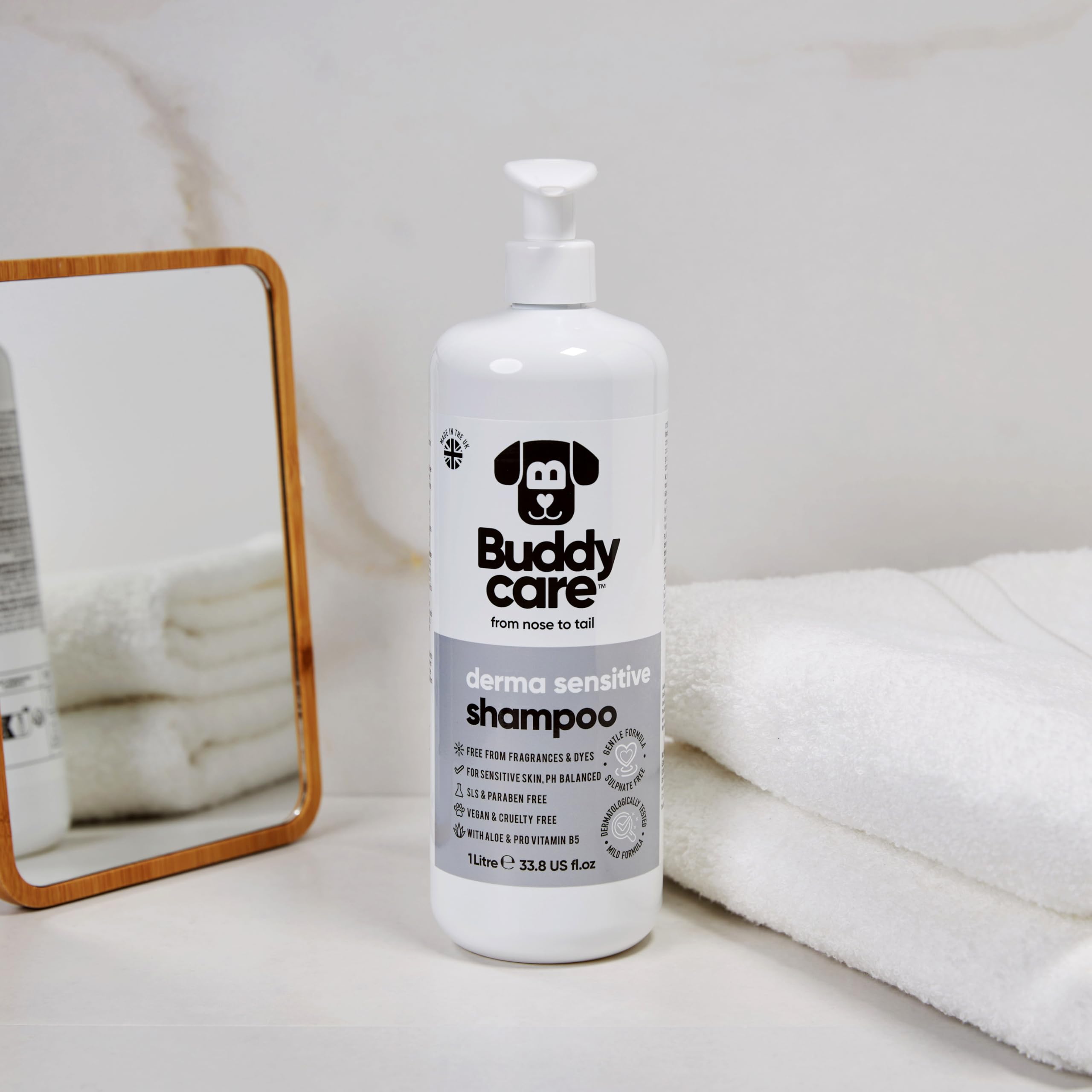Derma Sensitive Dog Shampoo By Buddycare | With Aloe Vera And Pro Vitamin B5 (33.8Oz)