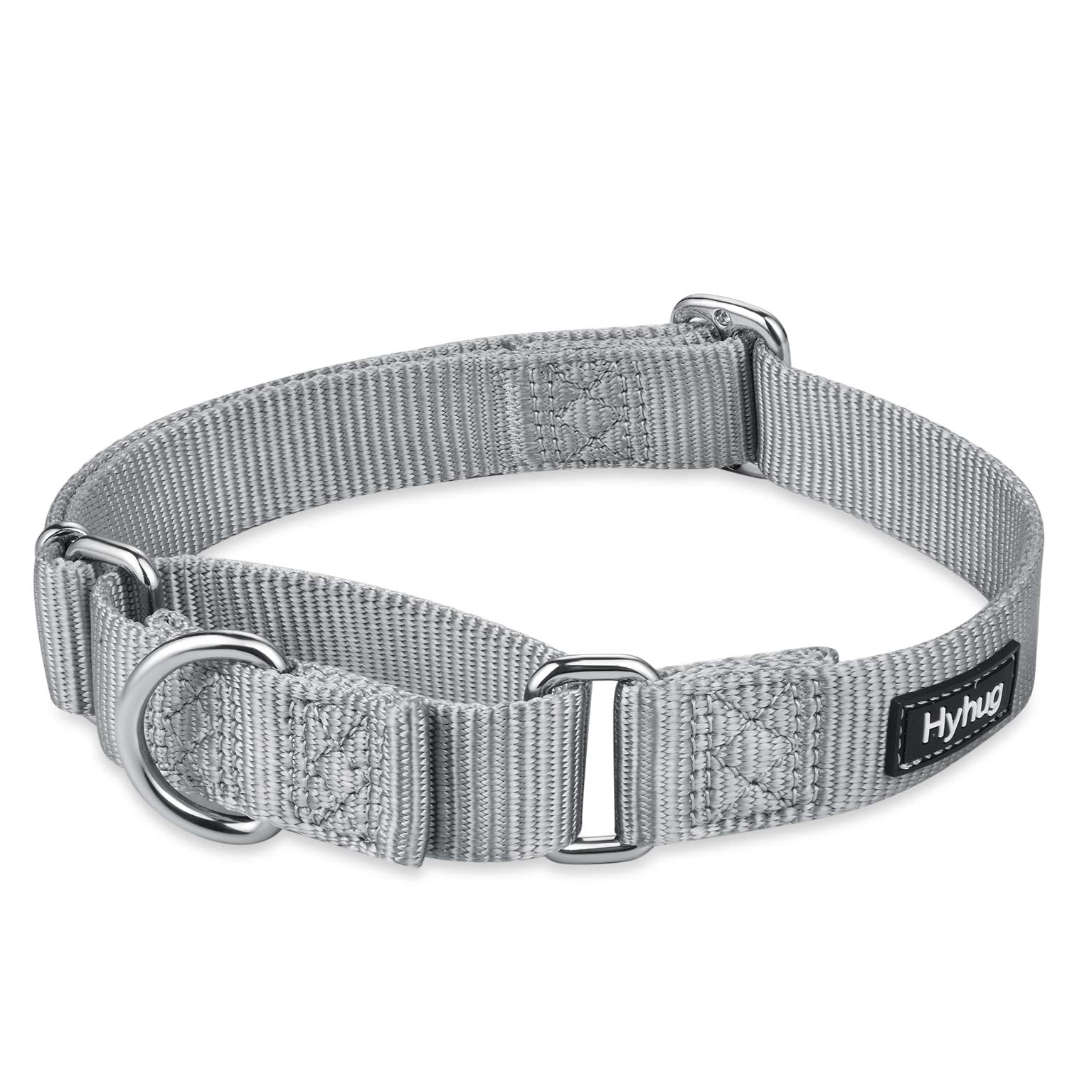 Hyhug Pets Premium Upgraded Heavy Duty Nylon Anti-Escape Martingale Collar For Pup Boy And Girl Dogs Comfy And Safe - Professional Training, Daily Use Walking. (Small, Sleet Gray)