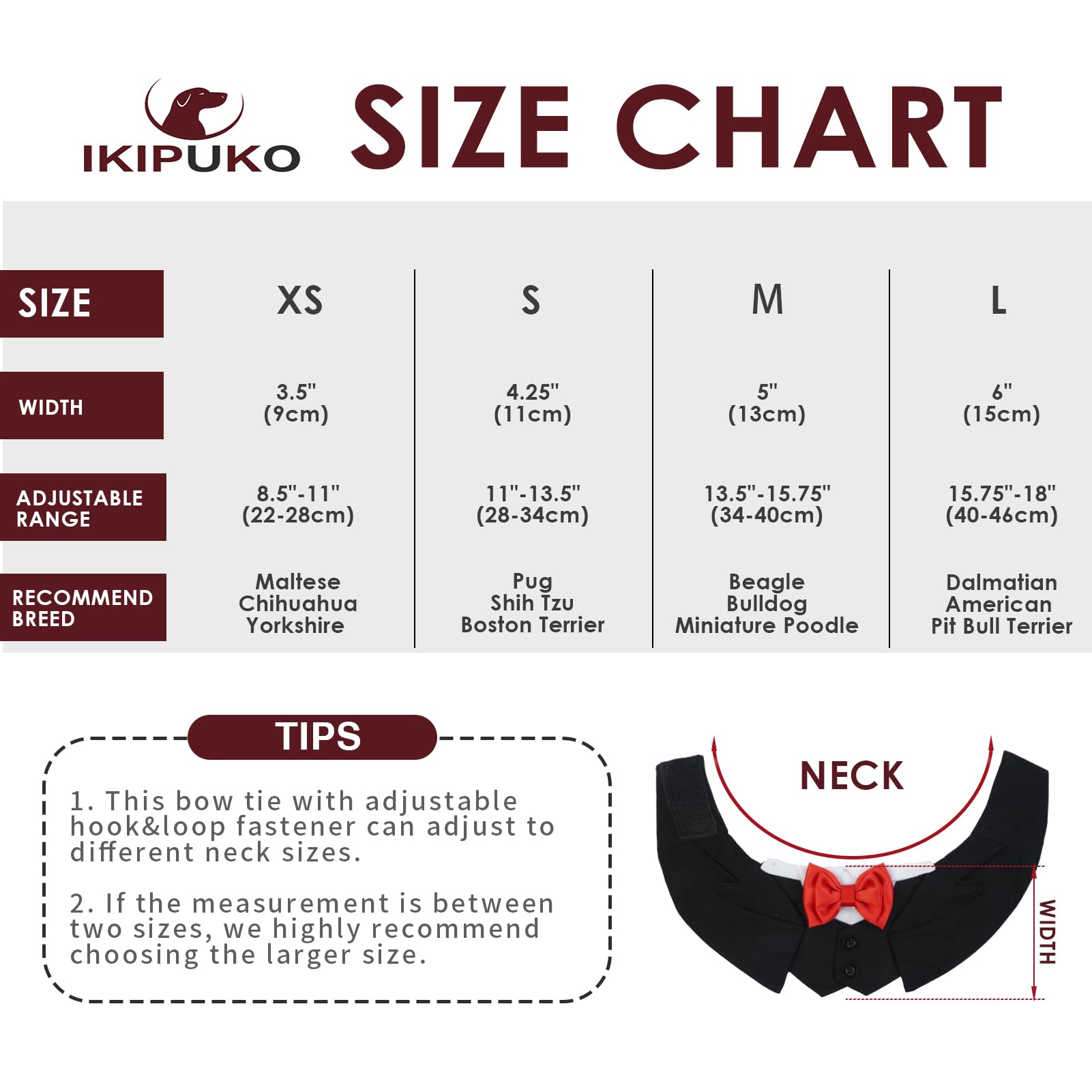 Ikipuko Large Dog Tuxedo Wedding Outfit - Adjustable Collar, Red Bowtie, Formal Dog Costume For Large Dogs, French Bulldog