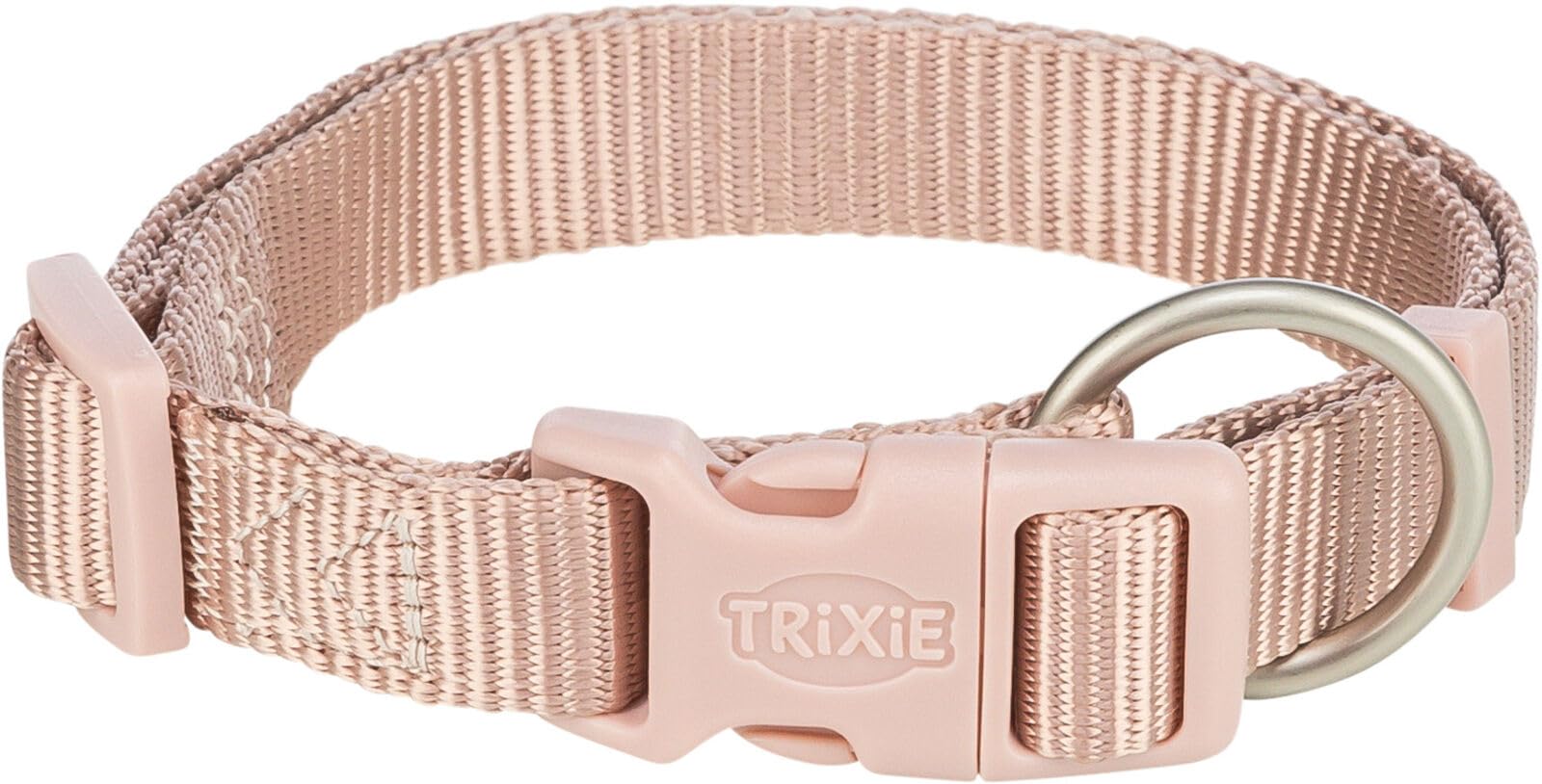 Trixie Premium Dog Collar Neck Belt, Stylish Design, Adjustable Webbing Tape, Strain Relief, With Leash Connector (Blush, LXl)