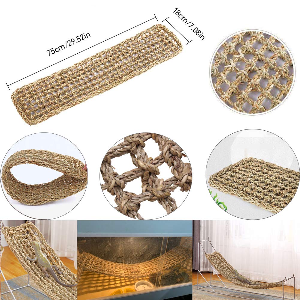 Hamiledyi Bearded Dragon Tank Accessories Lizard Large Hammock Jungle Climber Vines Flexible Leaves Bendable Vine Artificial Bra
