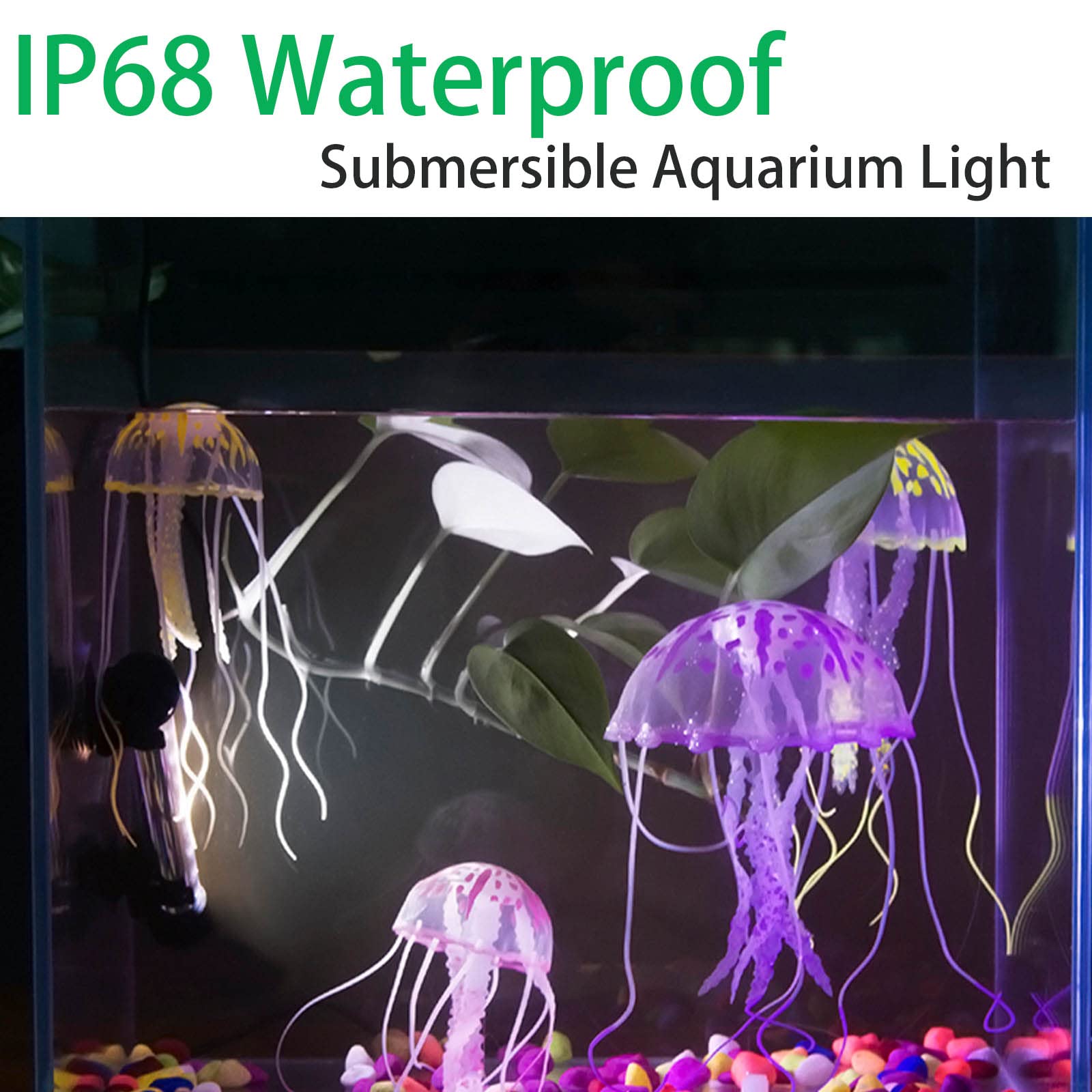 S Smiful Led Aquarium Lights, Underwater Fish Tank Lights Rgb Waterproof Color Changing Adjustable Memory Submersible Remote Control Aquarium Tank Sucker Hood Strip Lamp Waterfall Lights, 7.5 Inch