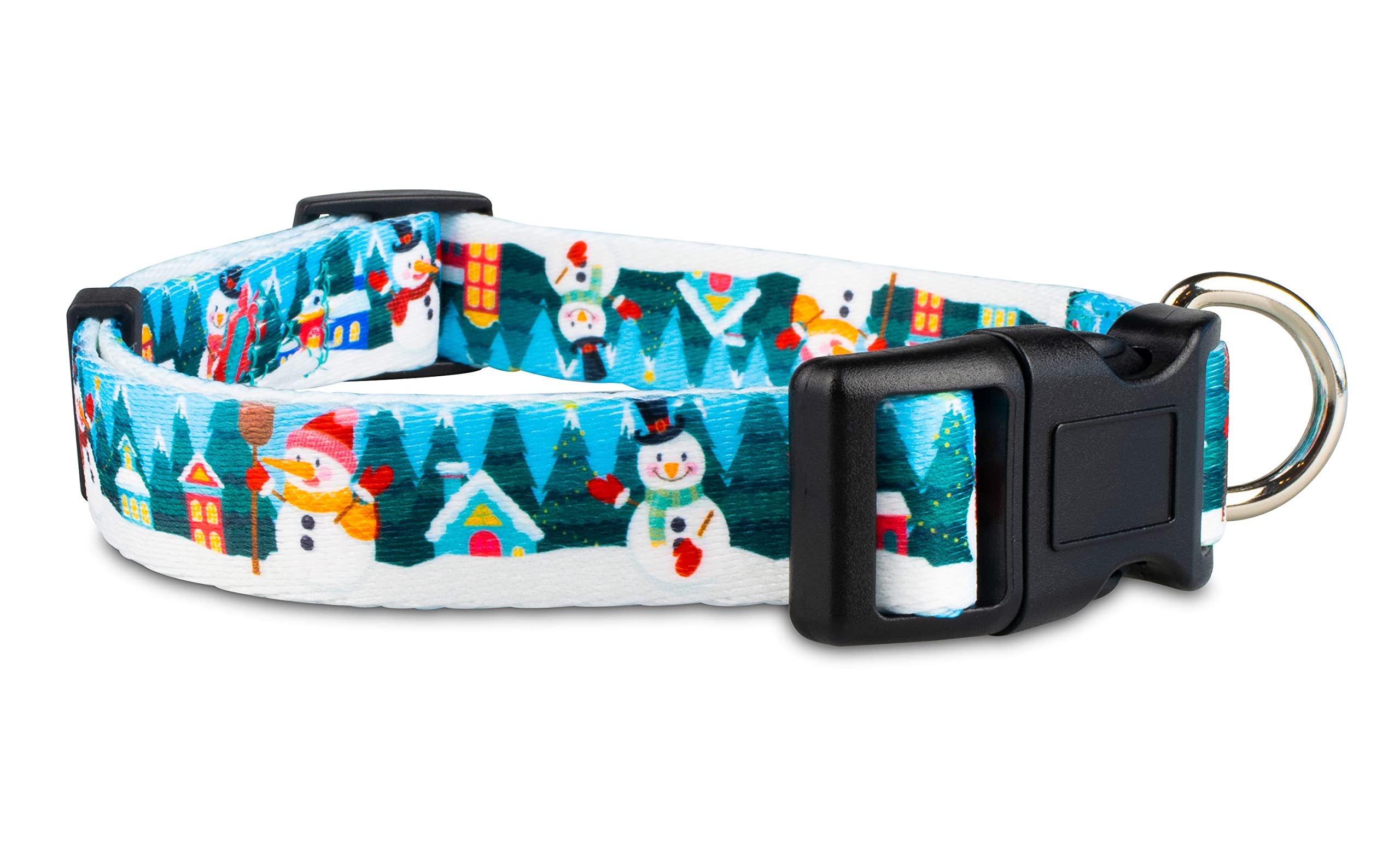 Limeloot Christmas Dog Collar, Adjustable Holiday Dog Collar In Small, Medium, And Large, Winter Collar For Boy And Girl Dogs, Snowman, Medium