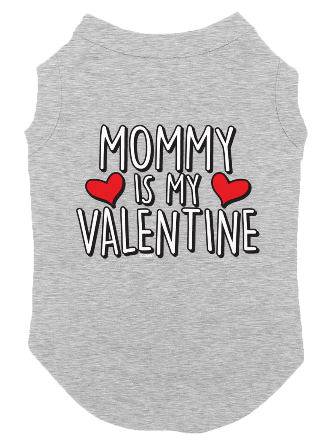Tcombo Mommy Is My Valentine Dog Shirt (Light Gray, Medium)