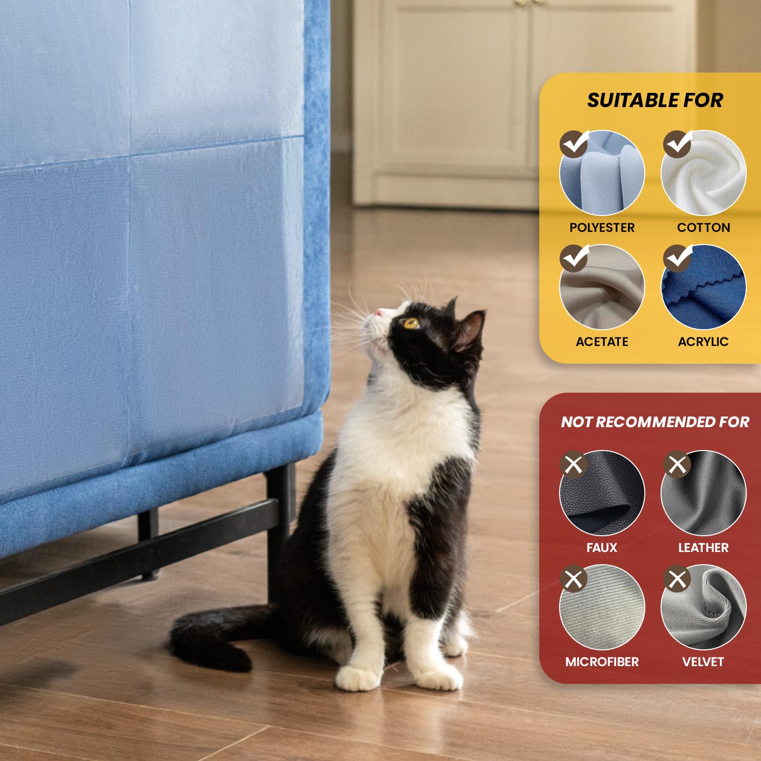 Cat Scratch Furniture Protector-10 Pack Adhesive Couch Protector From Cat Claws, Furniture Protectors From Cats Scratching, 10 P