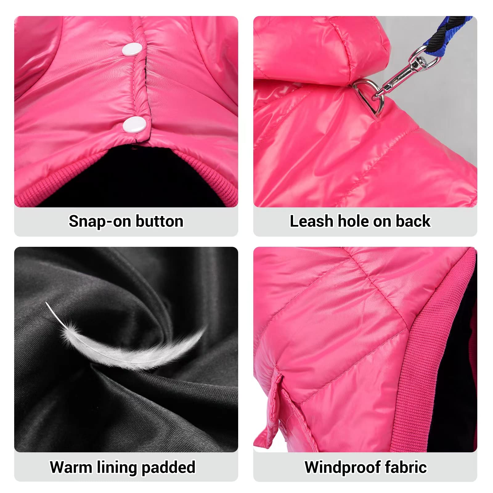 lesypet Dog Coats for Small Dogs, Dog Jacket Warm Dog Winter Coat Windproof Puffer Jacket for Small Dogs Puppy