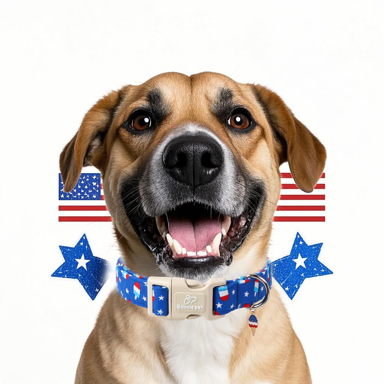 Babole Pet 4Th Of July Dog Collar, Summer Popsicle Patriotic Dog Collars For Small Dogs, Adjustable Lightweight Quick-Release Bu
