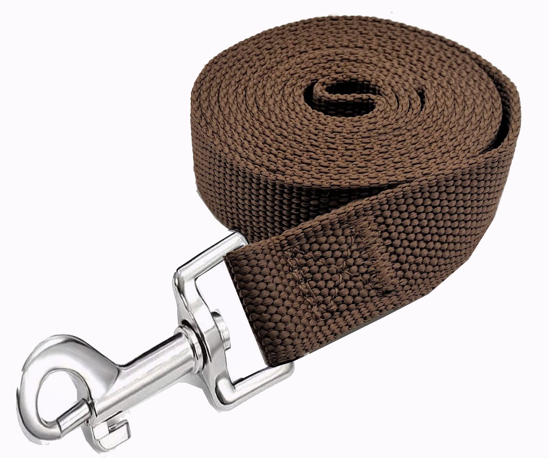 Strong Nylon Dog Leash, 4FT/ 5 FT/ 6FT Dog Leashes for Medium Large Dogs (6FT, Brown)