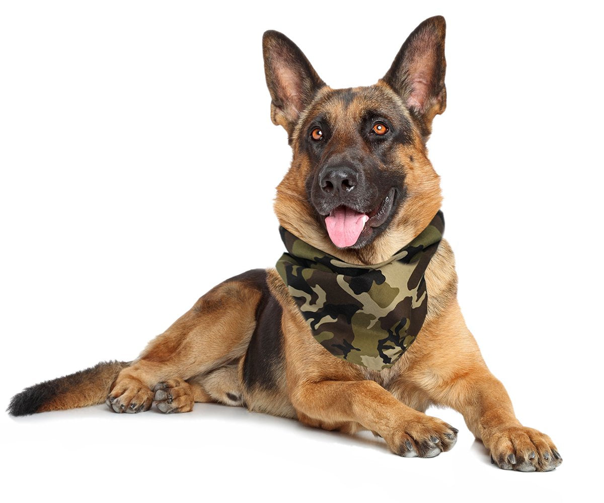 Camo Dog Bandana Camo Bandana For Dogs Pet Camouflage Bandanna - One Size