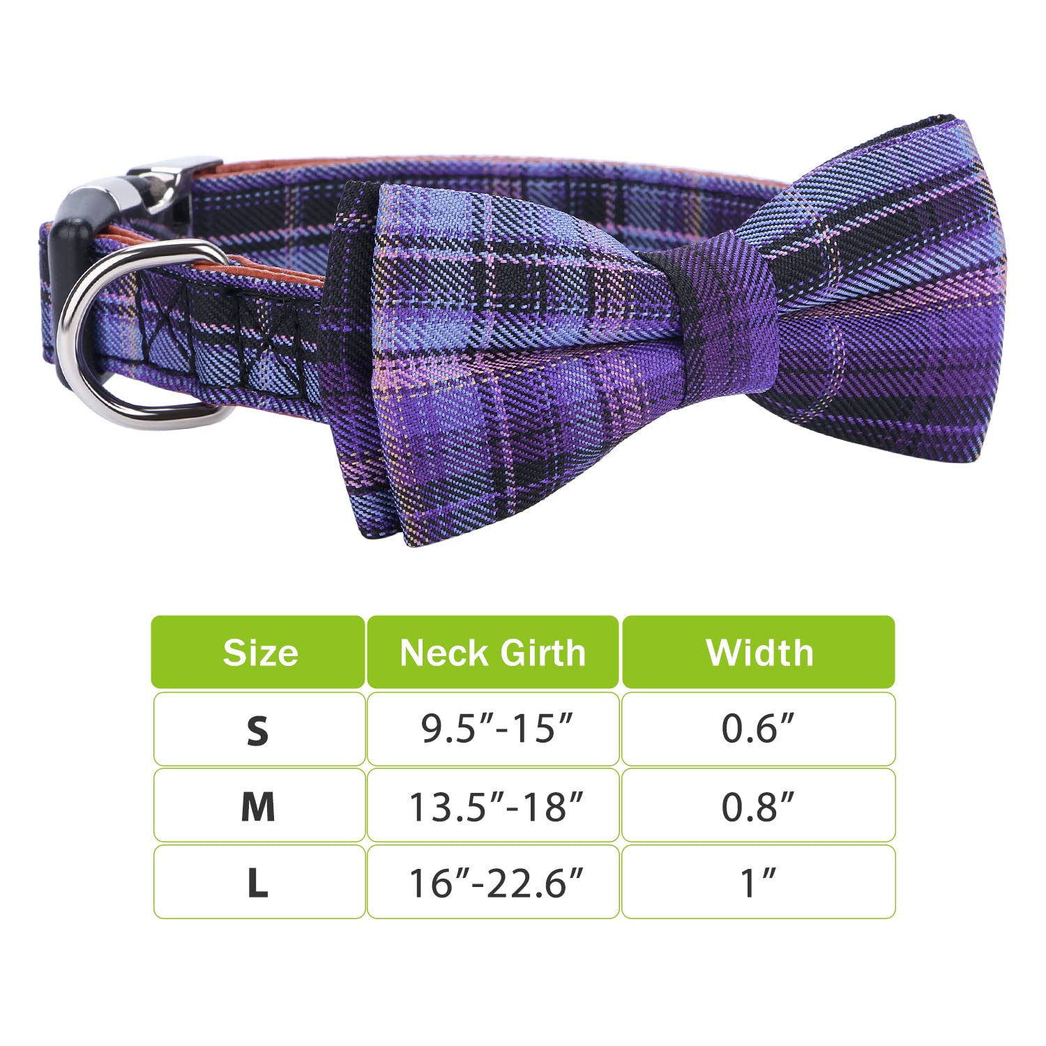 Faleela Soft &Comfy Bowtie Dog Collar,Detachable And Adjustable Bow Tie Collar,For Small Medium Large Pet (Purple, Medium (Pack
