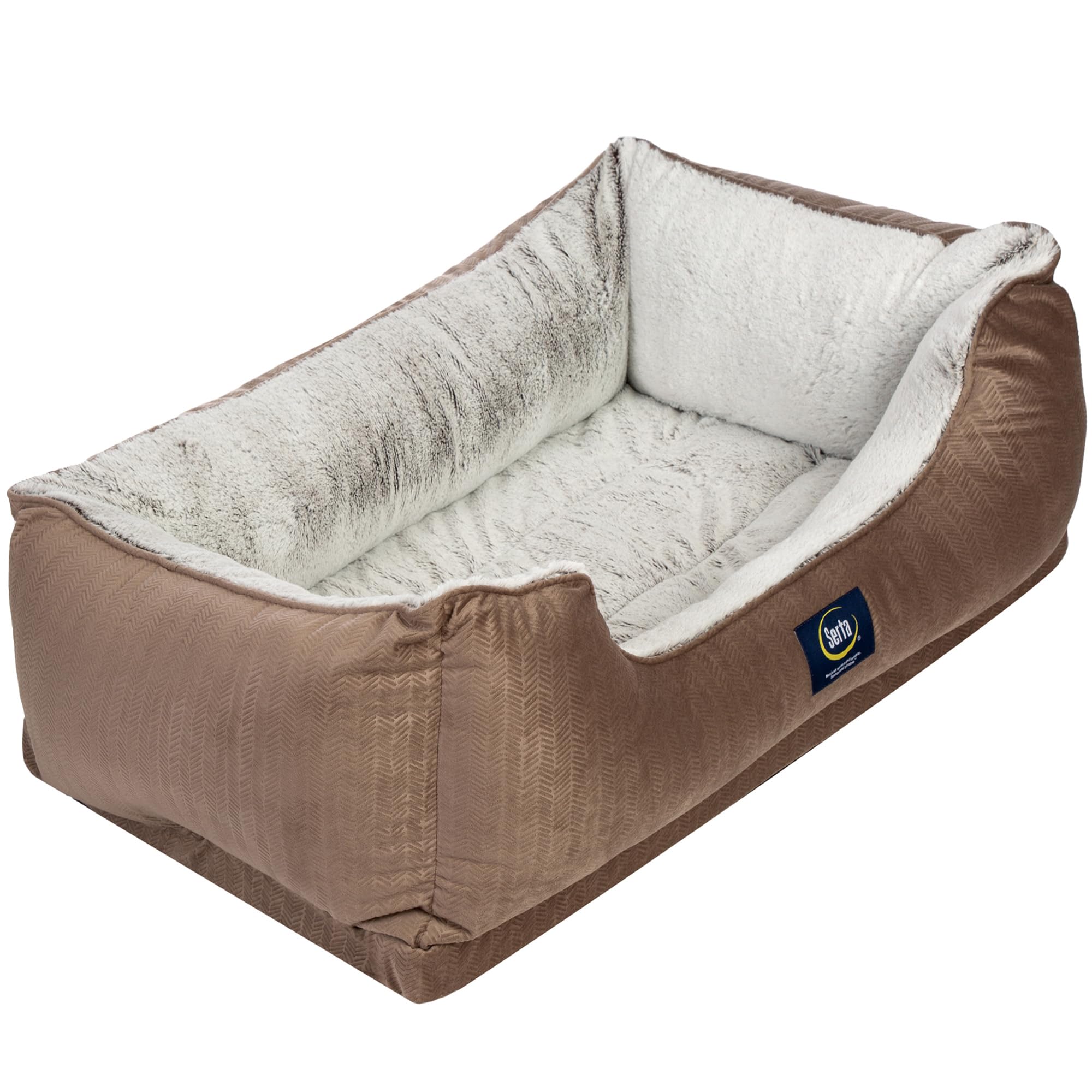 Serta Orthopedic Cuddler Dog Bed For Pets - Chocolate Brown (X-Large)