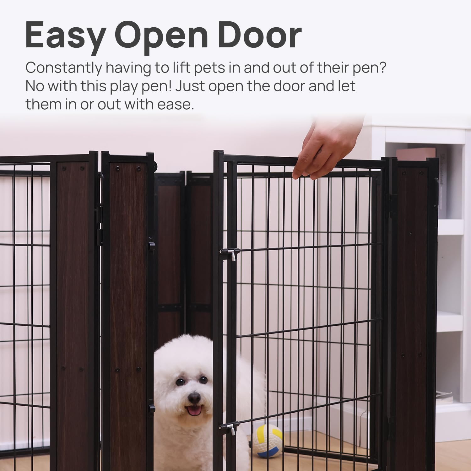 Rypetmia Heavy Duty Dog Playpen - 32 Inch Height - Indoor/Outdoor Pet Fence - Foldable Exercise Pen For Medium & Small Dogs - Bl