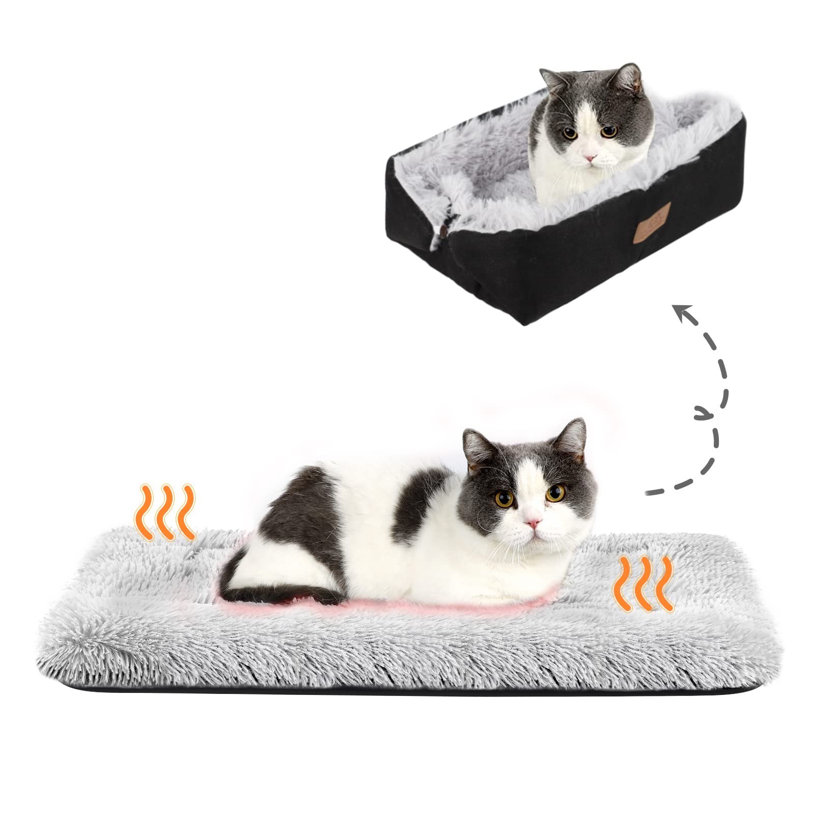 Hdlkrr Cat Bed Small Dog Bed, Self Warming Cat Beds Self Heating Cat Dog Mat, Extra Warm Thermal Pet Pad For Indoor Outdoor Pets