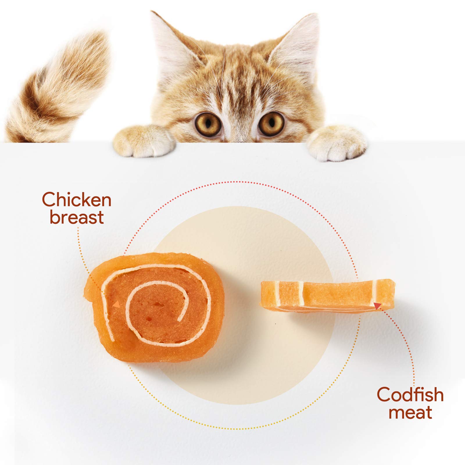 Jungle Calling Soft Chicken & Codfish Cat & Dog Treats, High Protein Pet Snacks for Small & Medium Dogs & Cats, Chewy Chicken Su