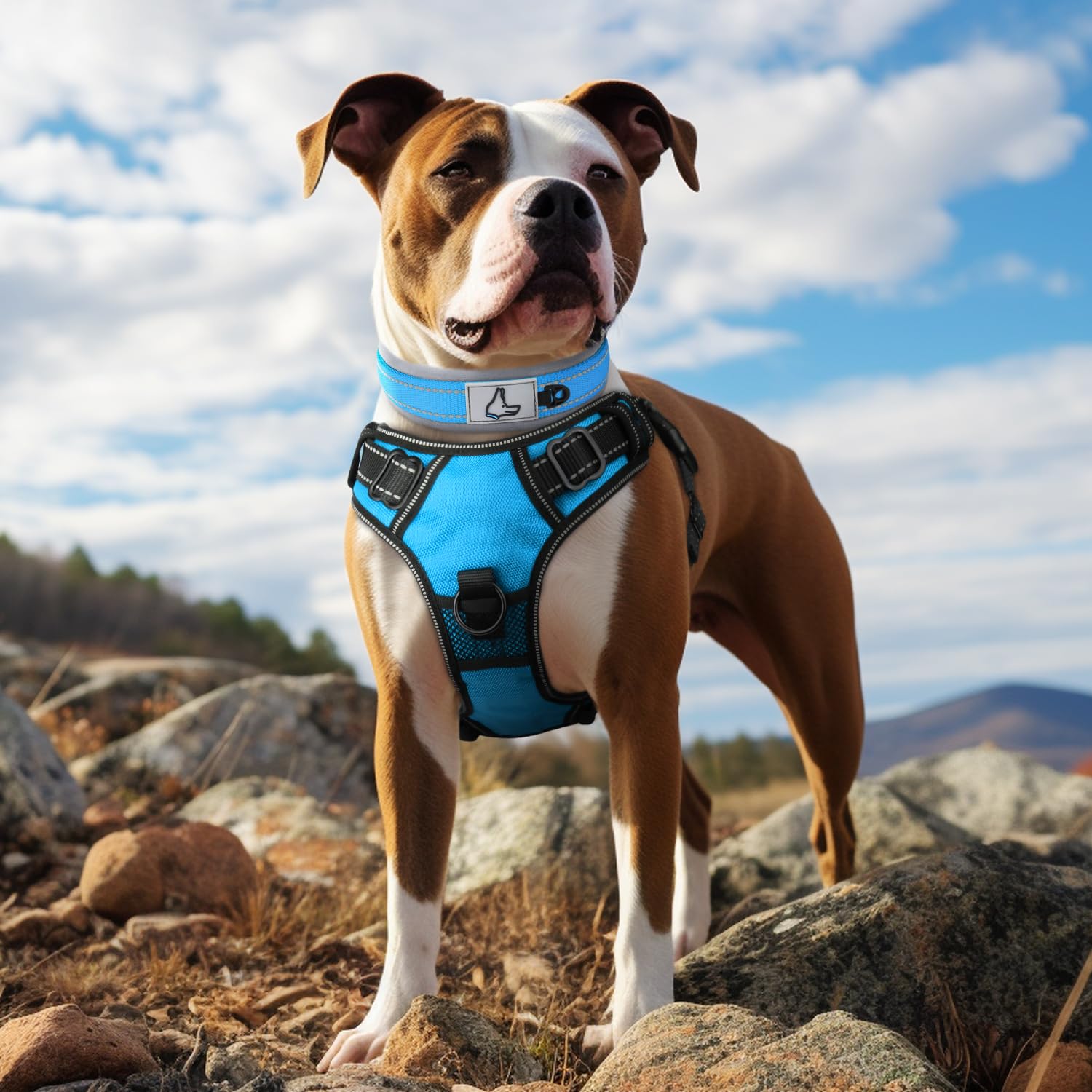 Joytale Dog Collar For Medium Dogs, Neoprene Padded And Adjustable, Reflective Wide Heavy Duty Pet Collars With Durable Metal Be