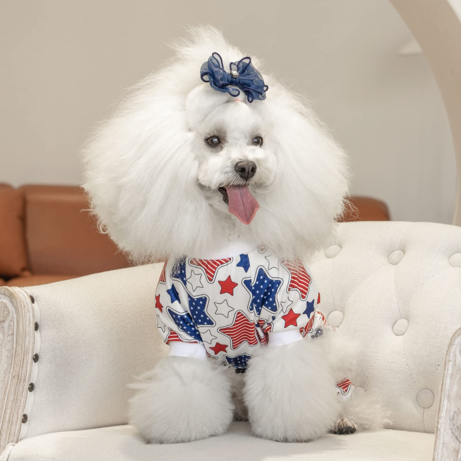 Cutebone Small Dog Pajamas Shirt Stretchy Summer Puppy Pjs Soft Cat Onesies Pet Clothes For Daily Wear Da19M