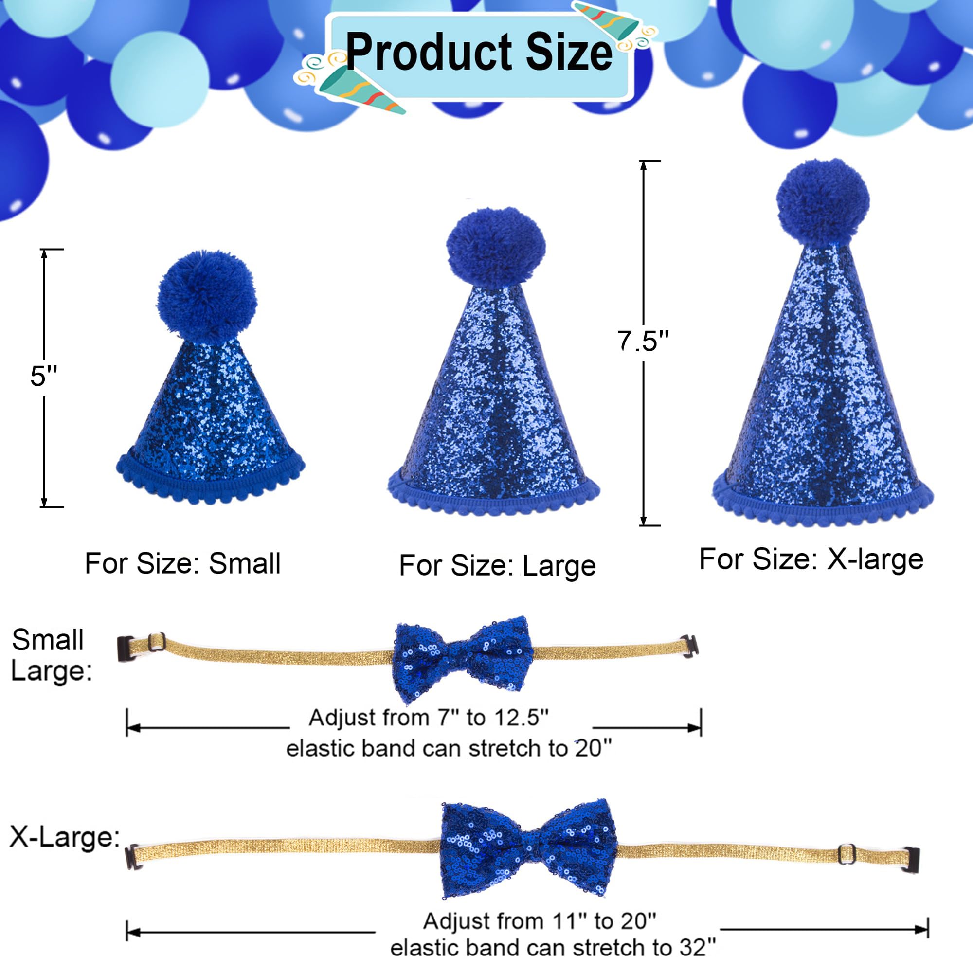 Adoggygo Dog Birthday Party Supplies, Multi Size Offered, Birthday Boy Dog Bandana, Dog Birthday Hat With Numbers For Small Dogs Pets (Small, Blue)