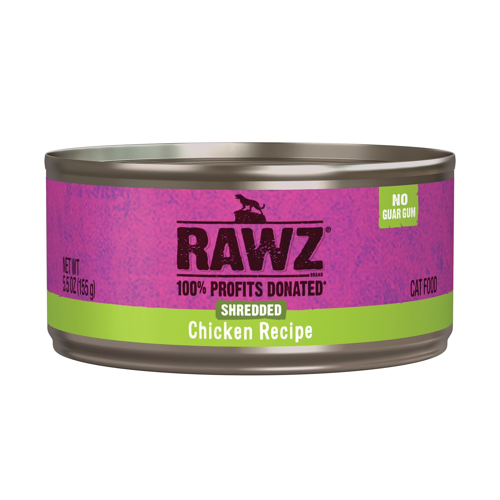 Rawz Natural Premium Shredded Canned Cat Wet Food - Made with Real Meat Ingredients No BPA or Gums - 5.5oz Cans 24 Count (Chicke