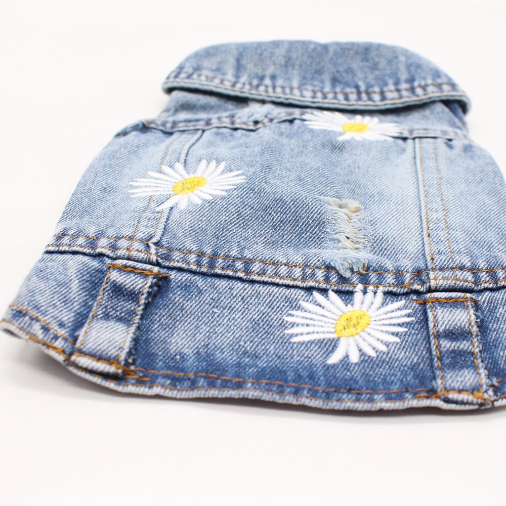 MISS PET Denim Dog Costume Sky Blue XXL Cowboy Vest Shirt for Chihuahua Yorkies