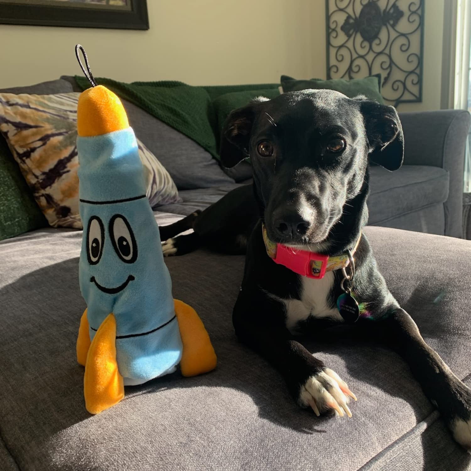 Smartpetlove Snuggle Puppy Tender-Tuffs - Water Bottle Cruncher With No Squeaker - Rocco Rocket Bottle Cover Dog Toy