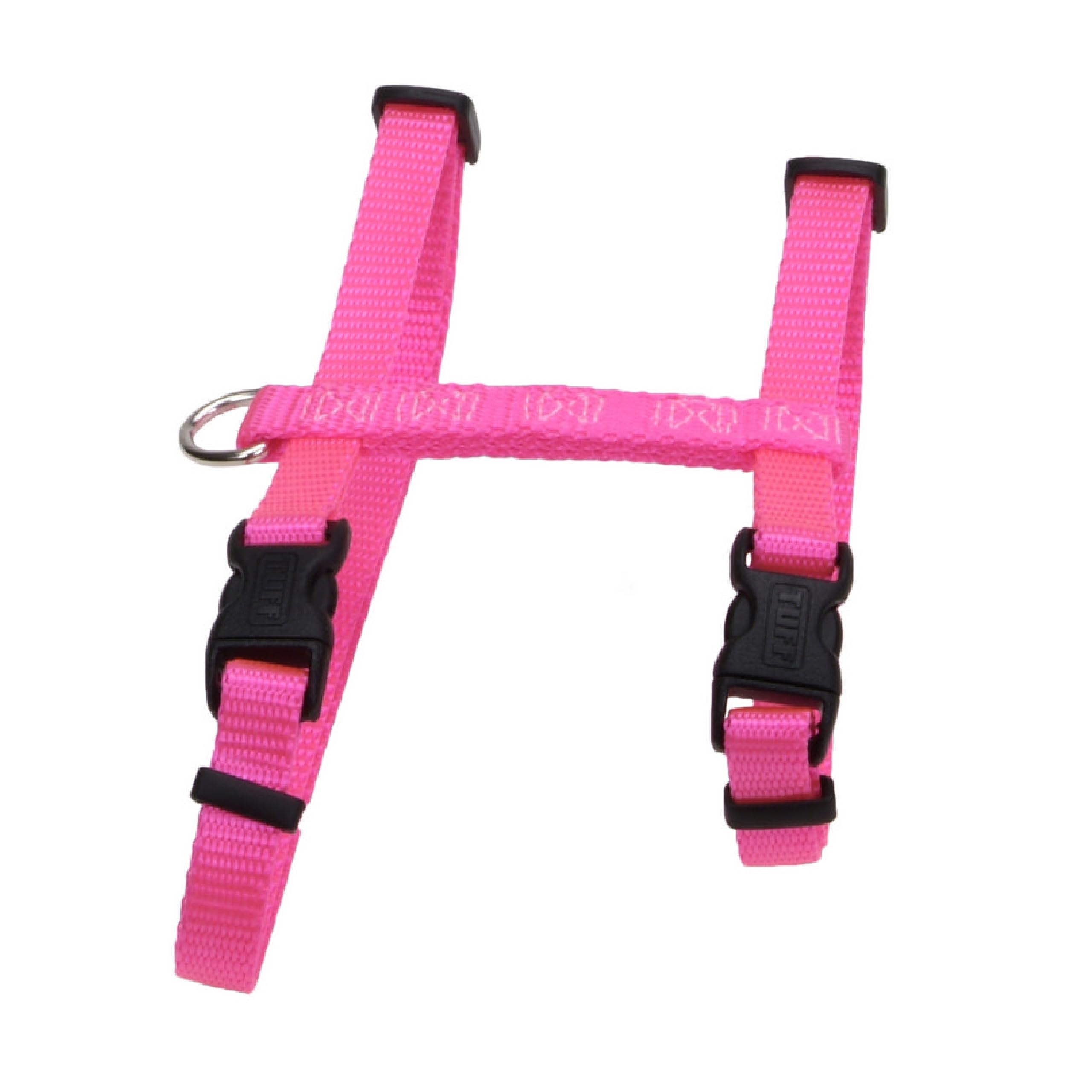 Coastal Pet Figure 'H' Adjustable Cat Harness - Outdoor Cat Supply - Comfortable For Cats - Secure Snap-Lock Buckles - Neon Pink, 3/8' X 10' - 18'