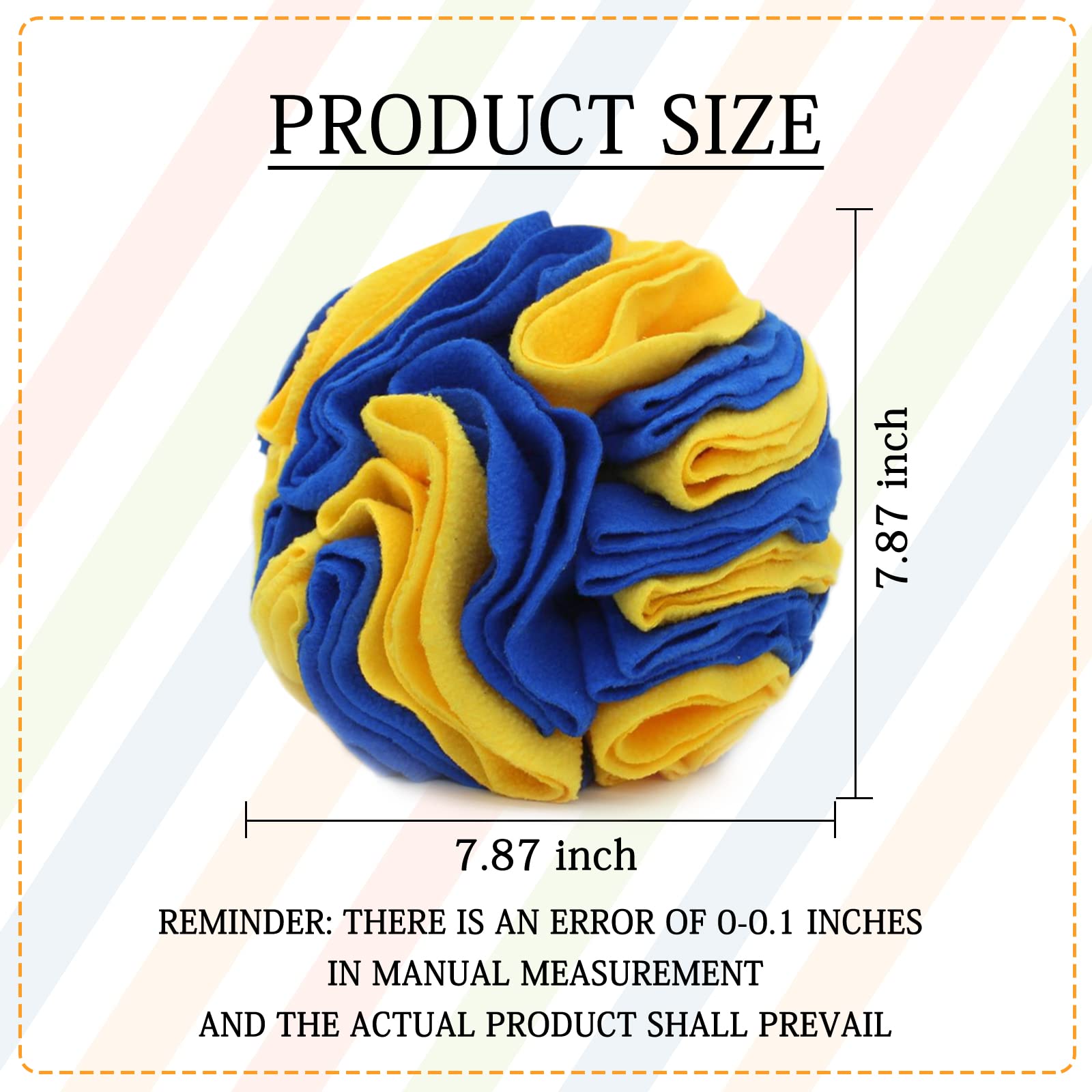 Wishlotus Dog Snuffle Ball - Interactive Puzzle Toys For Dogs, Enrichment Feeding Mat Slow Feeder Stress Relief (Yellow+Blue)