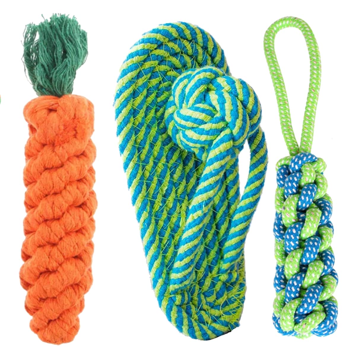 Youhavedeal Toys For Puppies + Chewable Rope Teething Playing Toys + Interactive Toys + Rope Toy + Chew Rope Sleeper Toys + Carr