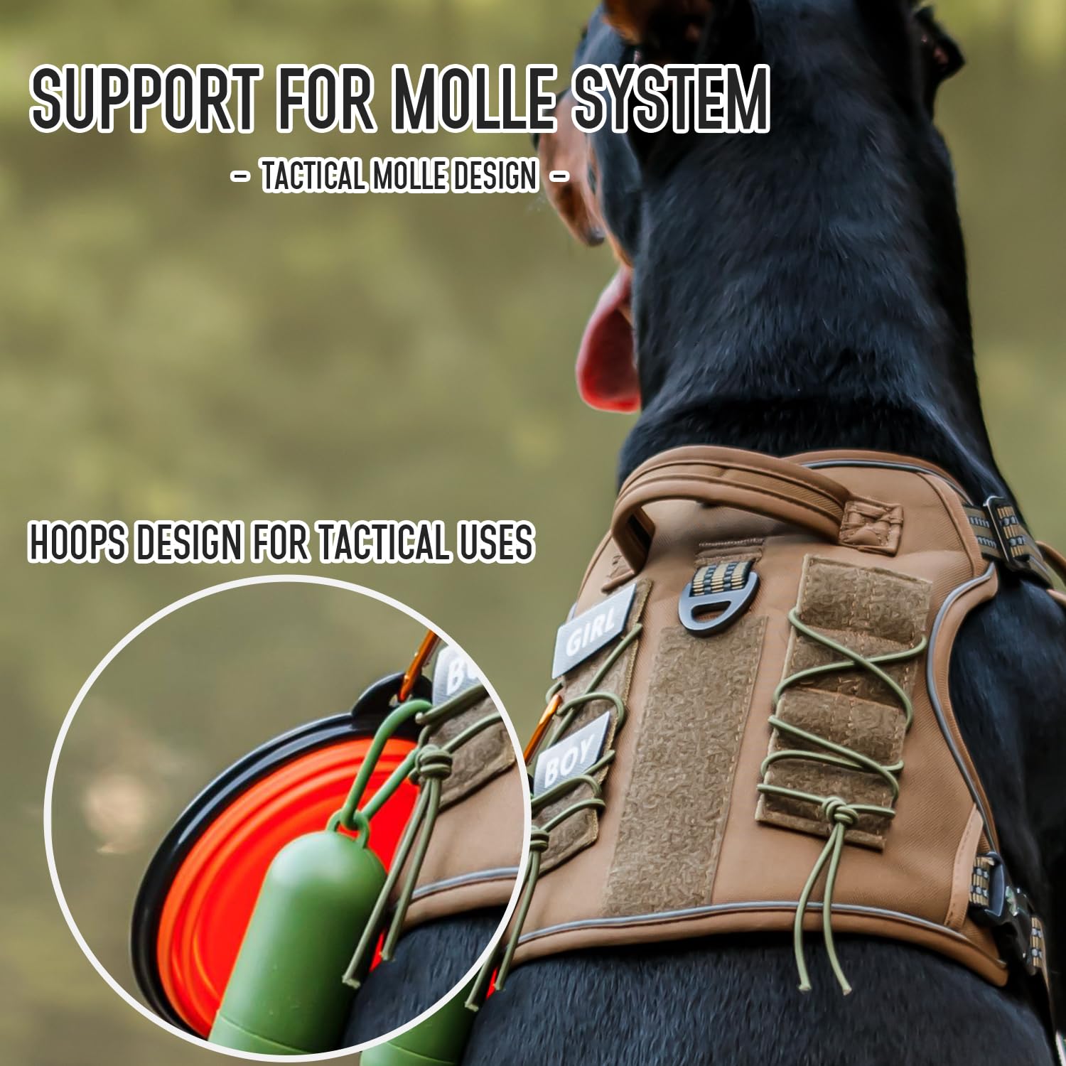 Dnallrino Tactical Dog Harness With Leash For Medium Large Dogs, Dog Car Leash Seat Belt With 5.5Ft No Pull Shock Absorbing, Lea