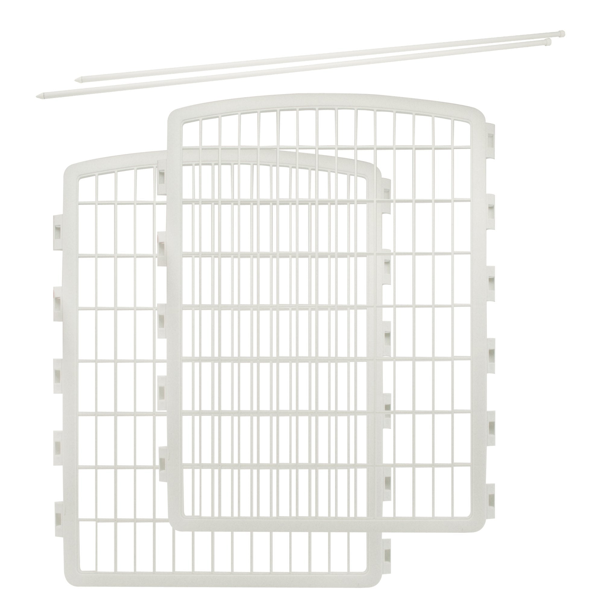 Iris Usa 34'' Pet Playpen 2 Panel Add-On With Connecting Rods, Dog Playpen, Puppy Small Medium Dogs, Heavy-Duty Molded Plastic, 