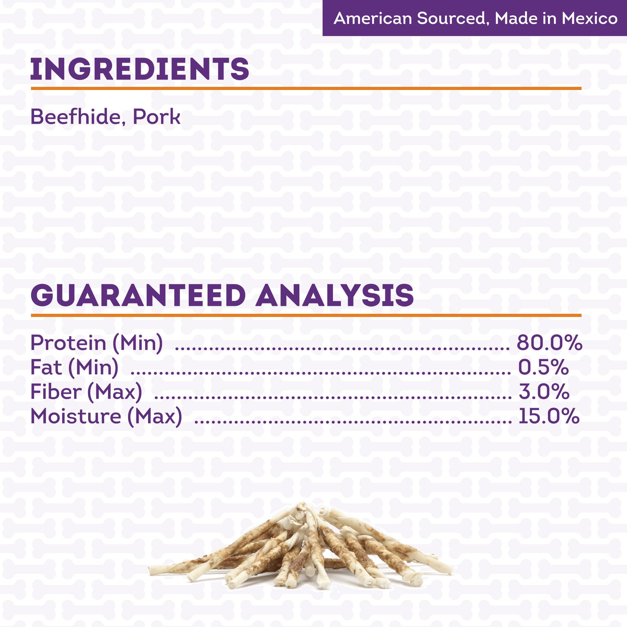 Treatly Combo Chews Beefhide Twist Sticks 5 w/Pork Meat Wrap Dog Chew Treats - 20 Count/1 Pack