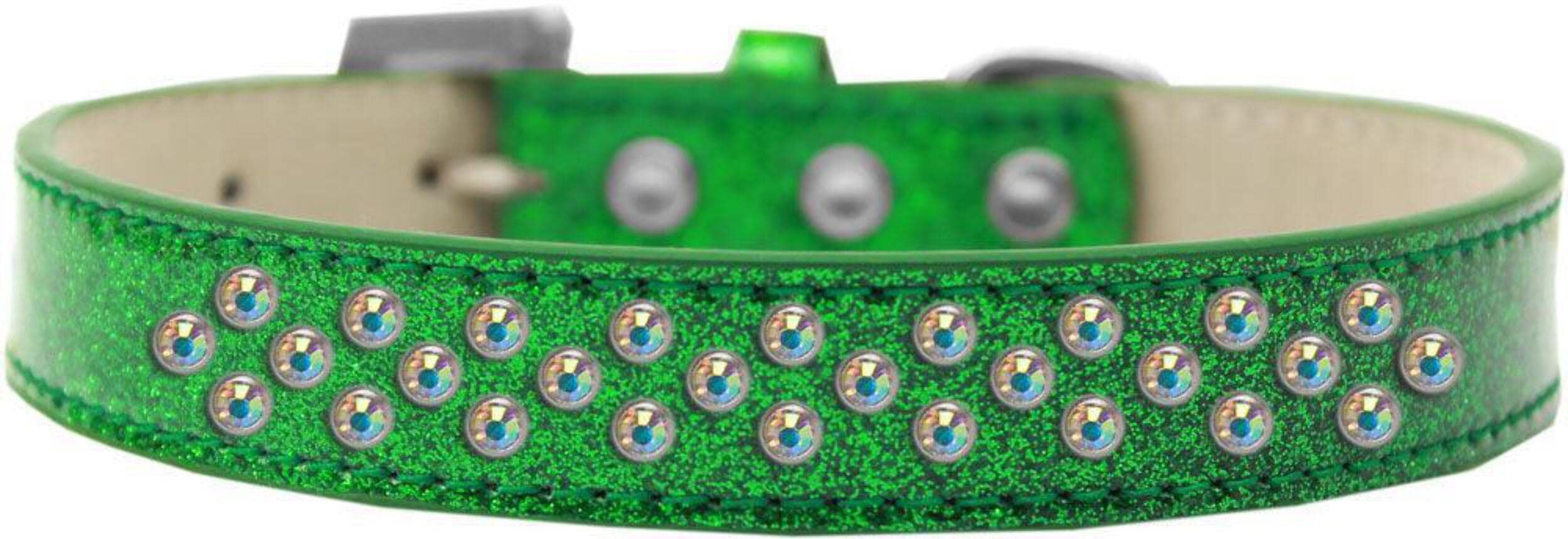 Dog, Puppy & Pet Ice Cream Collar, Aurora Borealis Crystal Rimsets Sprinkles Silver 20
