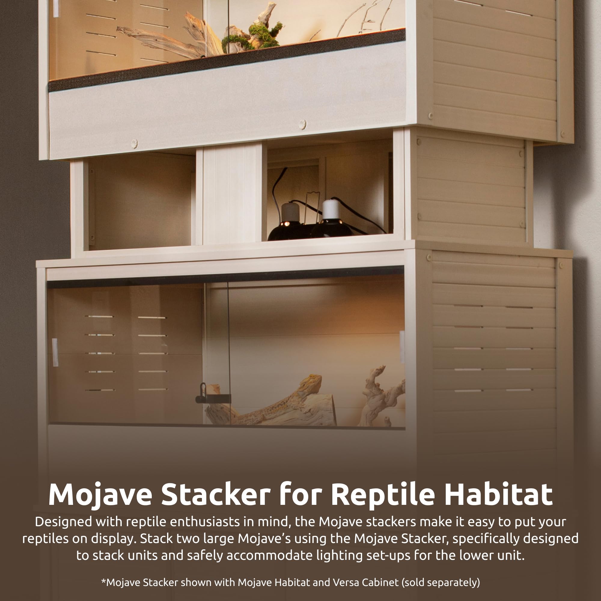 New Age Pet Ecoflex Mojave Reptile Stacker, Large - Maple, Durable Wood Plastic Composite, Moisture Resistant, Accommodates Ligh