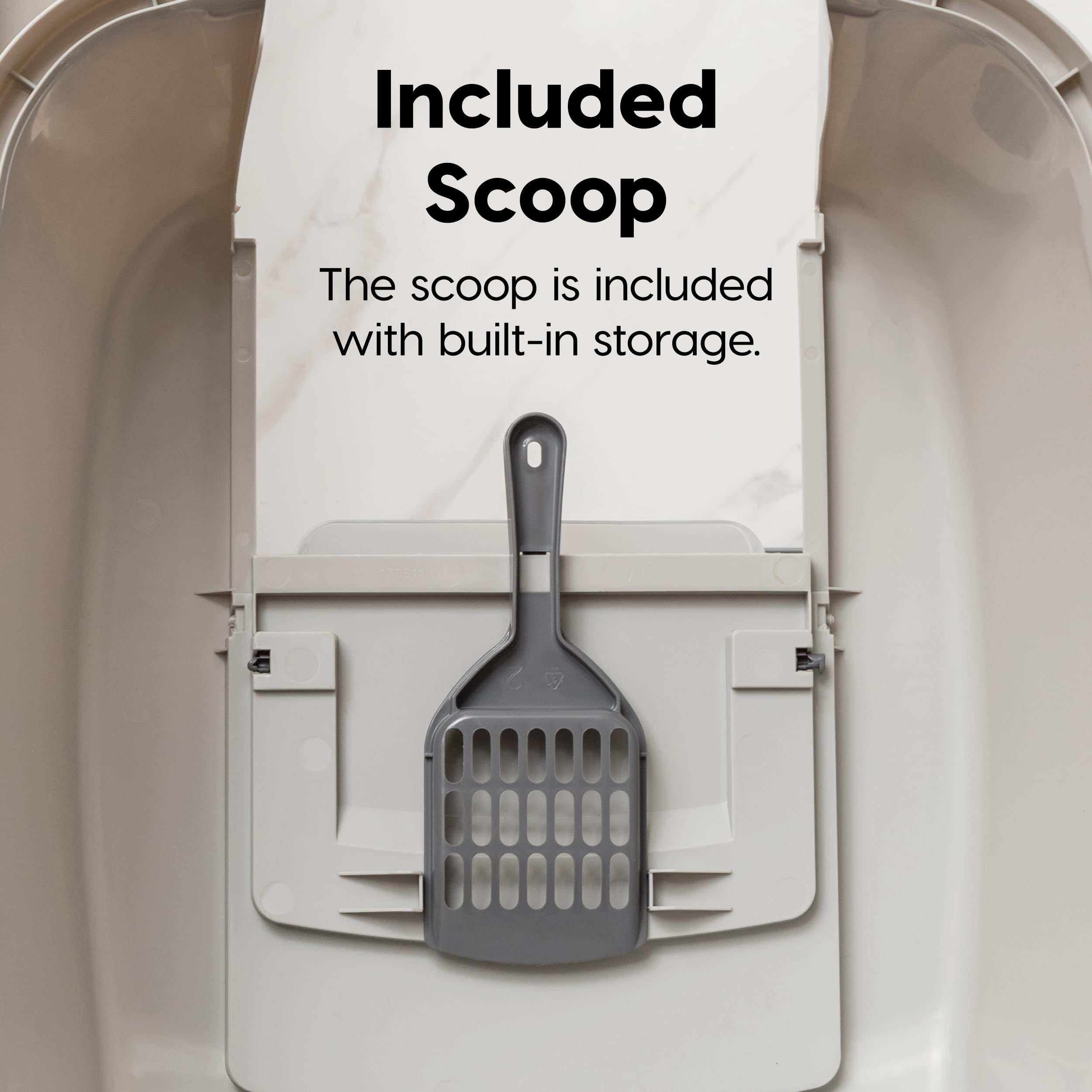 Iris Usa Jumbo Hooded Cat Litter Box With Litter Scoop, Gray