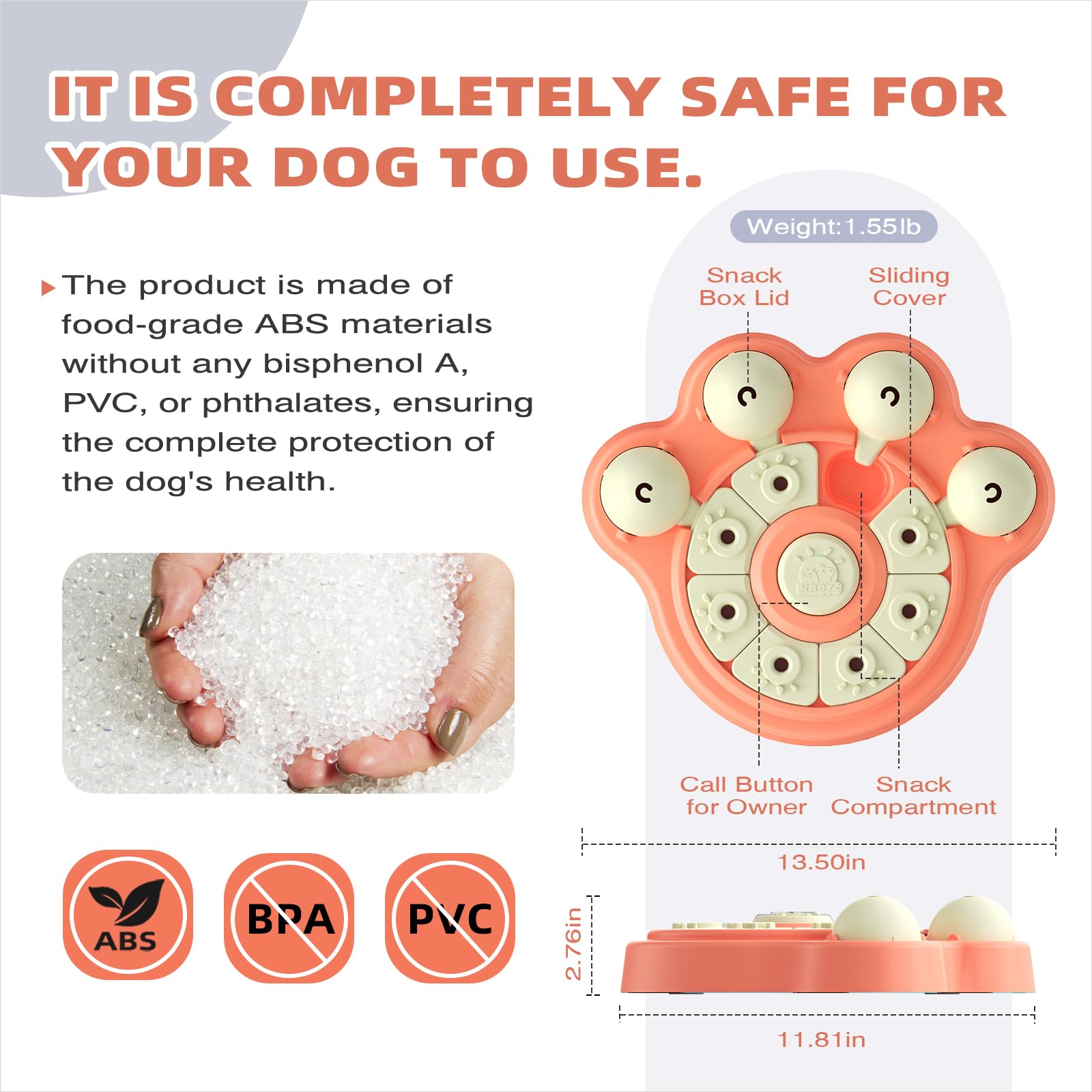 KADTC Level 1 Beginner Dog Puzzle Toy for Small/Medium/Large Dogs Treat Puzzles Slow Feeder Interactive Enrichment Food Dispense
