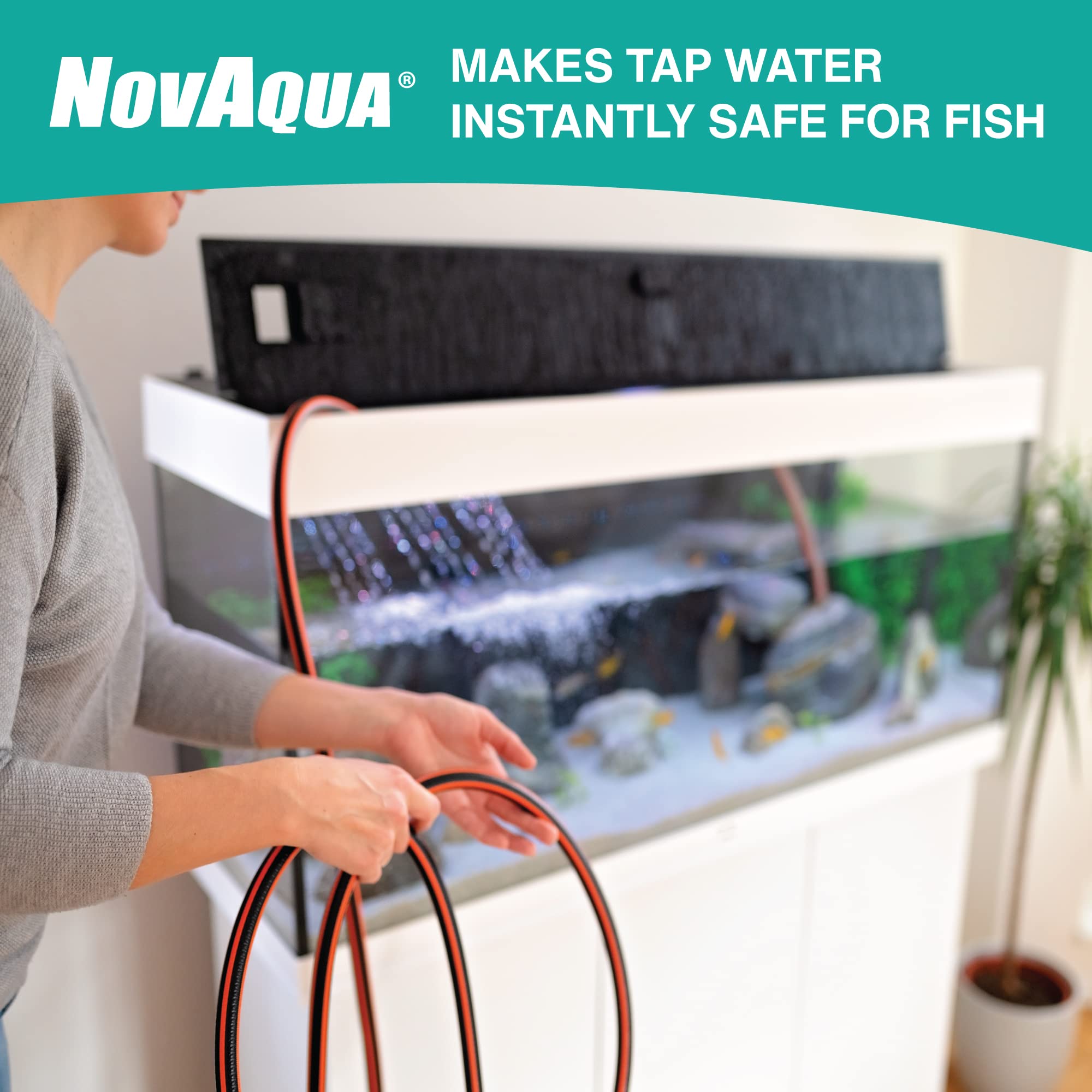 KORDON Novaqua Aquarium Water Conditioner for Freshwater & Saltwater - Instantly Detoxifies Chlorine, Chloramines, & Heavy Metal