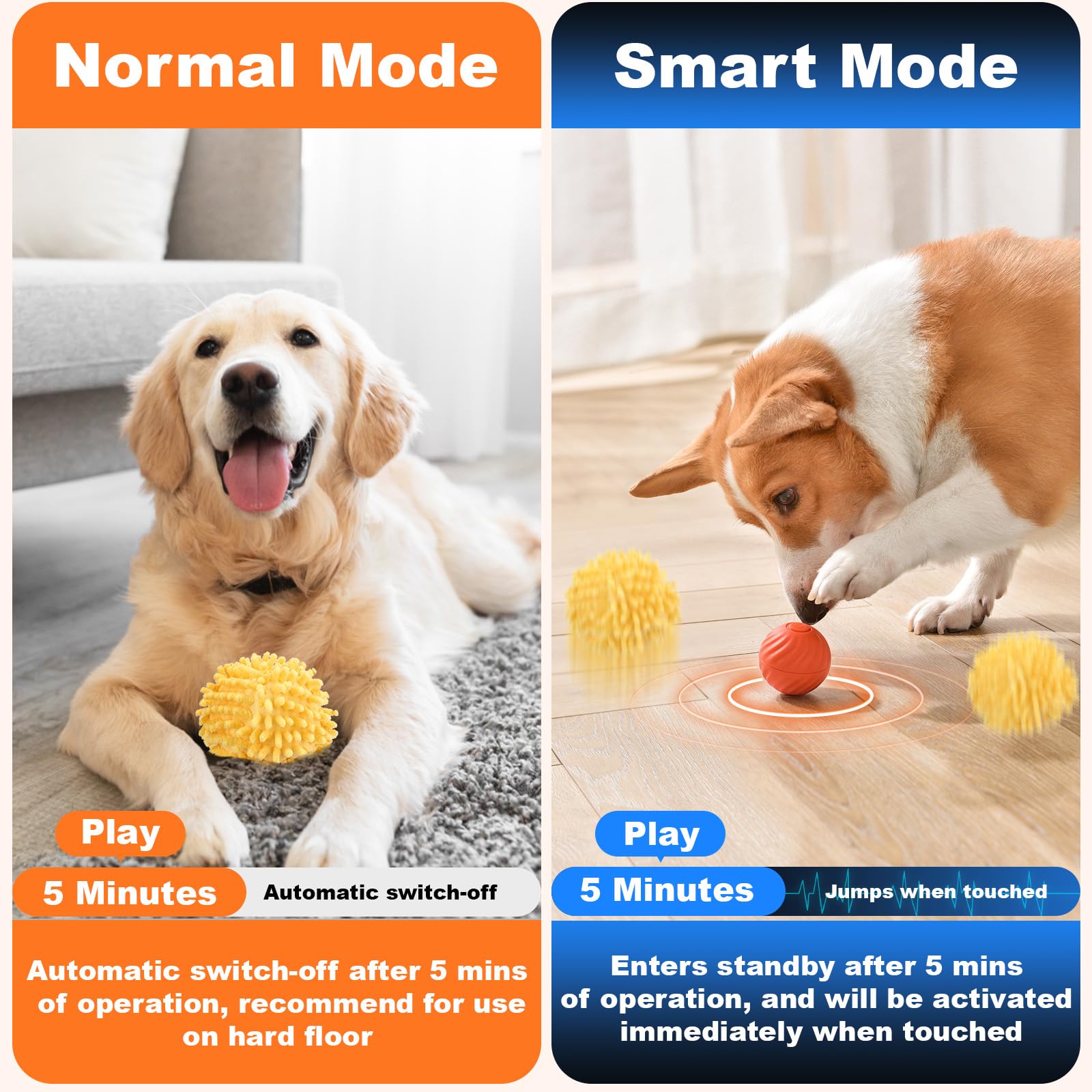 Baborui Interactive Dog Ball Small, Interactive Puppy Toys To Keep Them Busy, Electric Rolling Ball Enrichment Toys For Small/Me