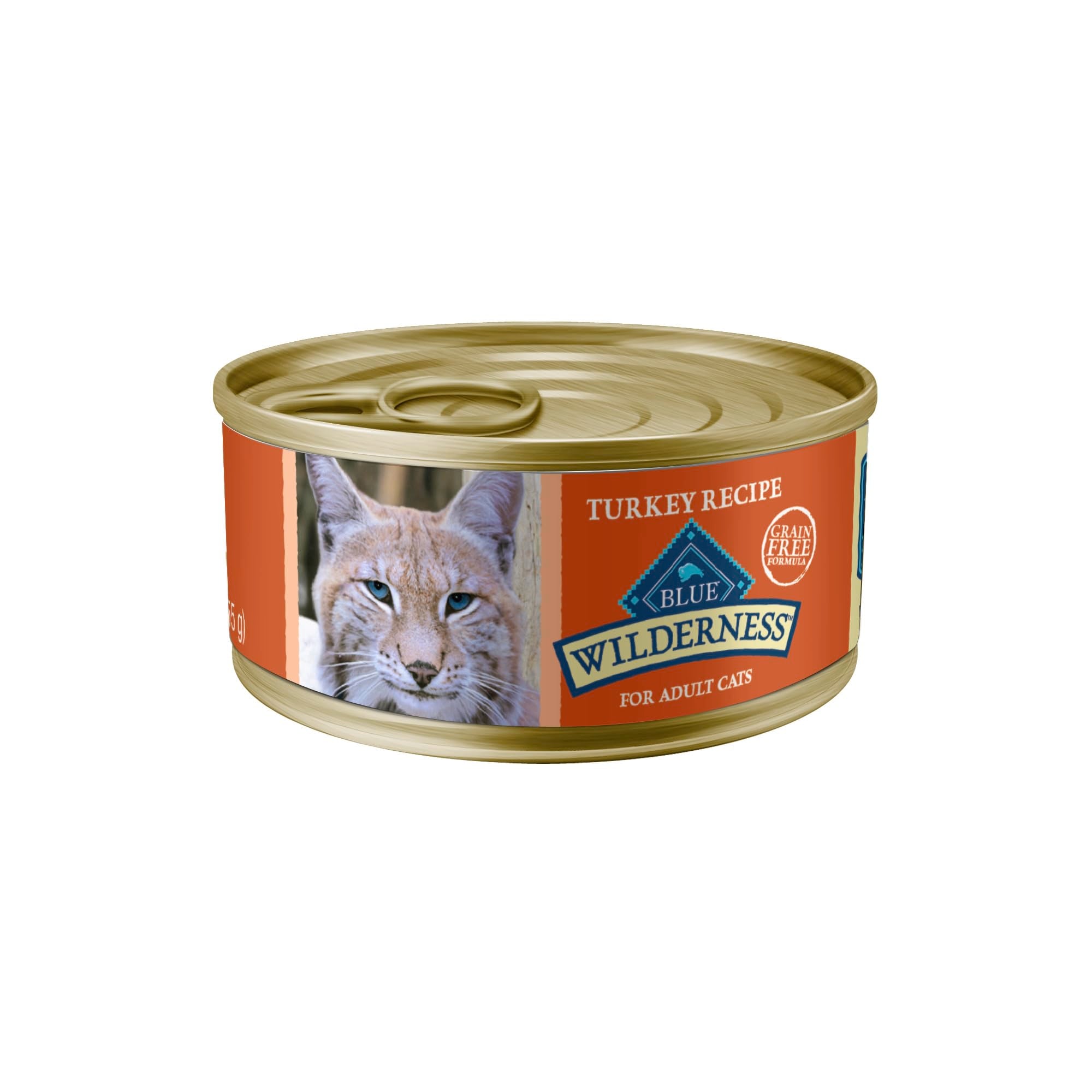 Blue Buffalo Wilderness Natural High-Protein Grain-Free Wet Food for Adult Cats, Turkey Pat  , 5.5-oz. Cans, 24 Count
