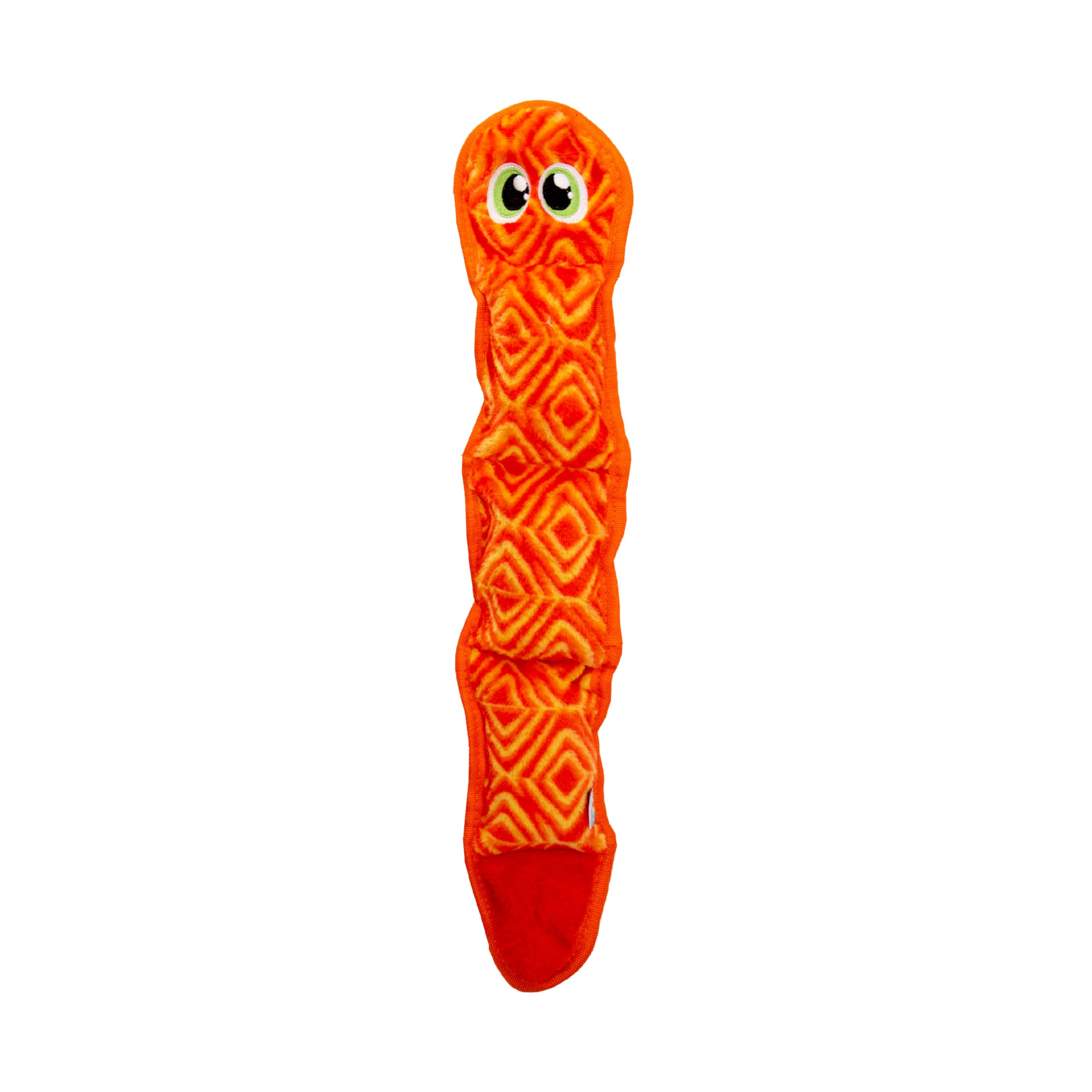 Outward Hound Tough Plush Squeaky Dog Toy, Large Pink Snake, Model 68172, Durable Polyester