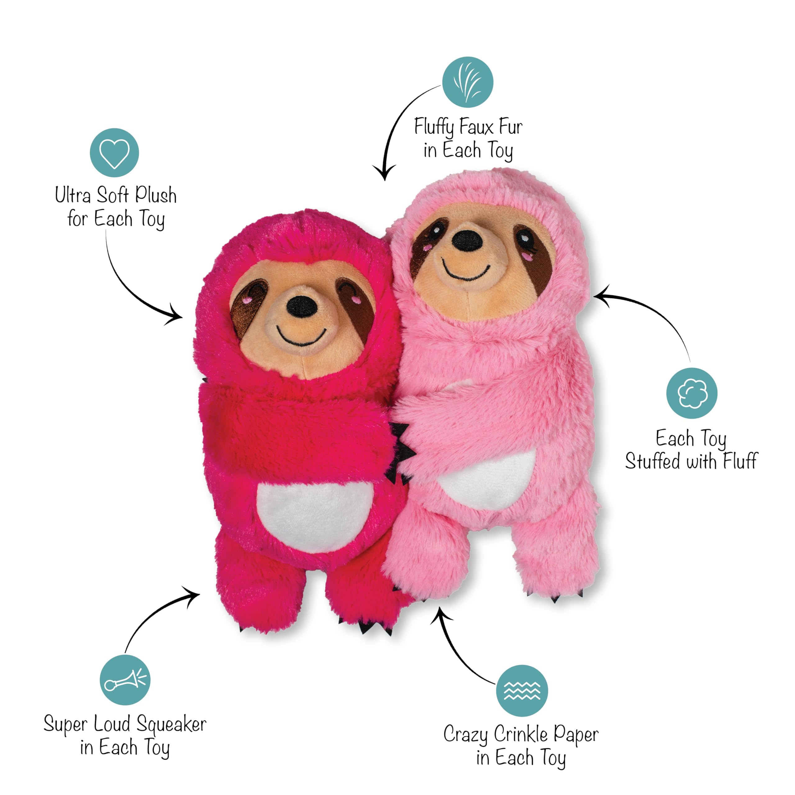 Fringe Studio Plush Dog Toy, 2 Pieces Set, Cuddle Buds, Petshop Collection (312063)