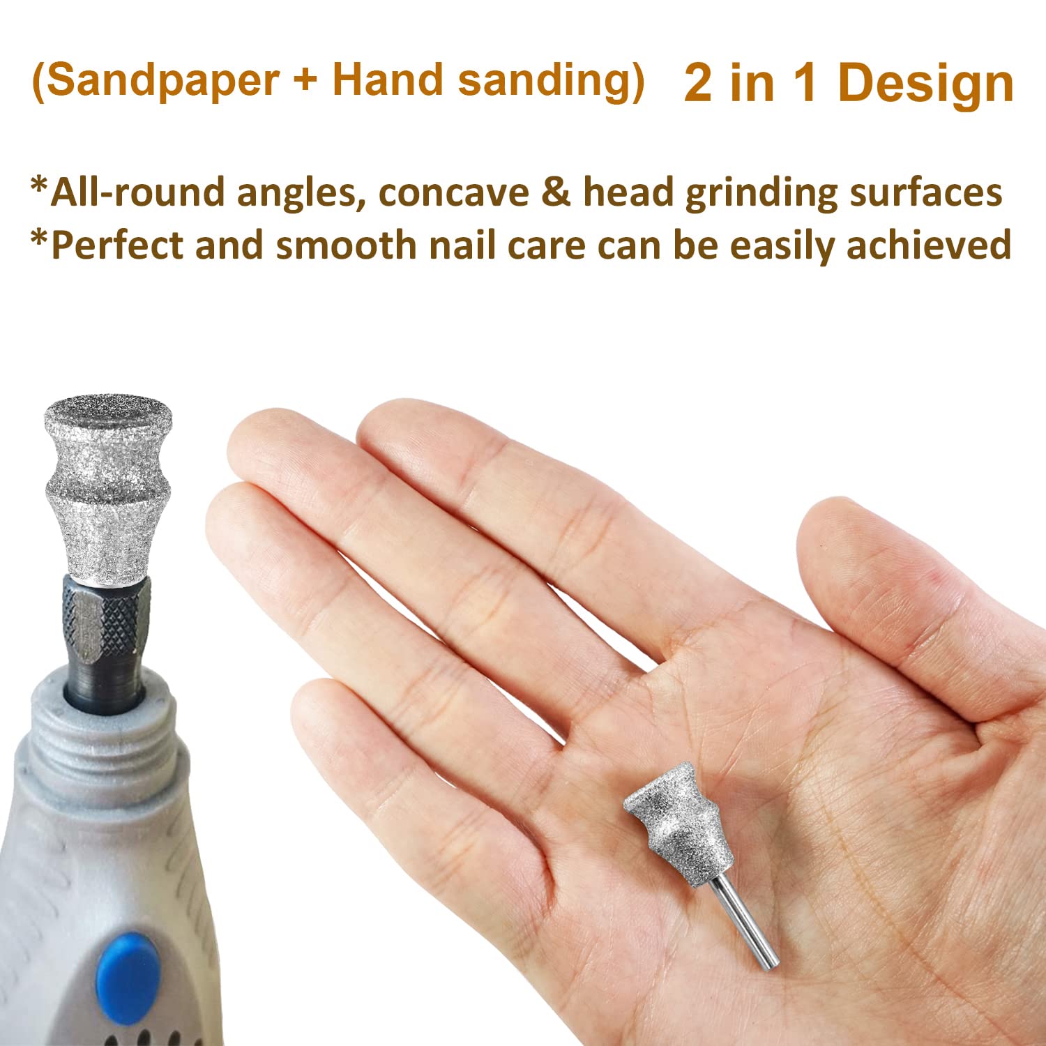 Platgo Diamond Dog Nail Grinder For Dremel, Diamond Sanding Drums, Diamond Rotory Bit For Dogs&Pets Nail Care, 1/8'' Nail Dremel